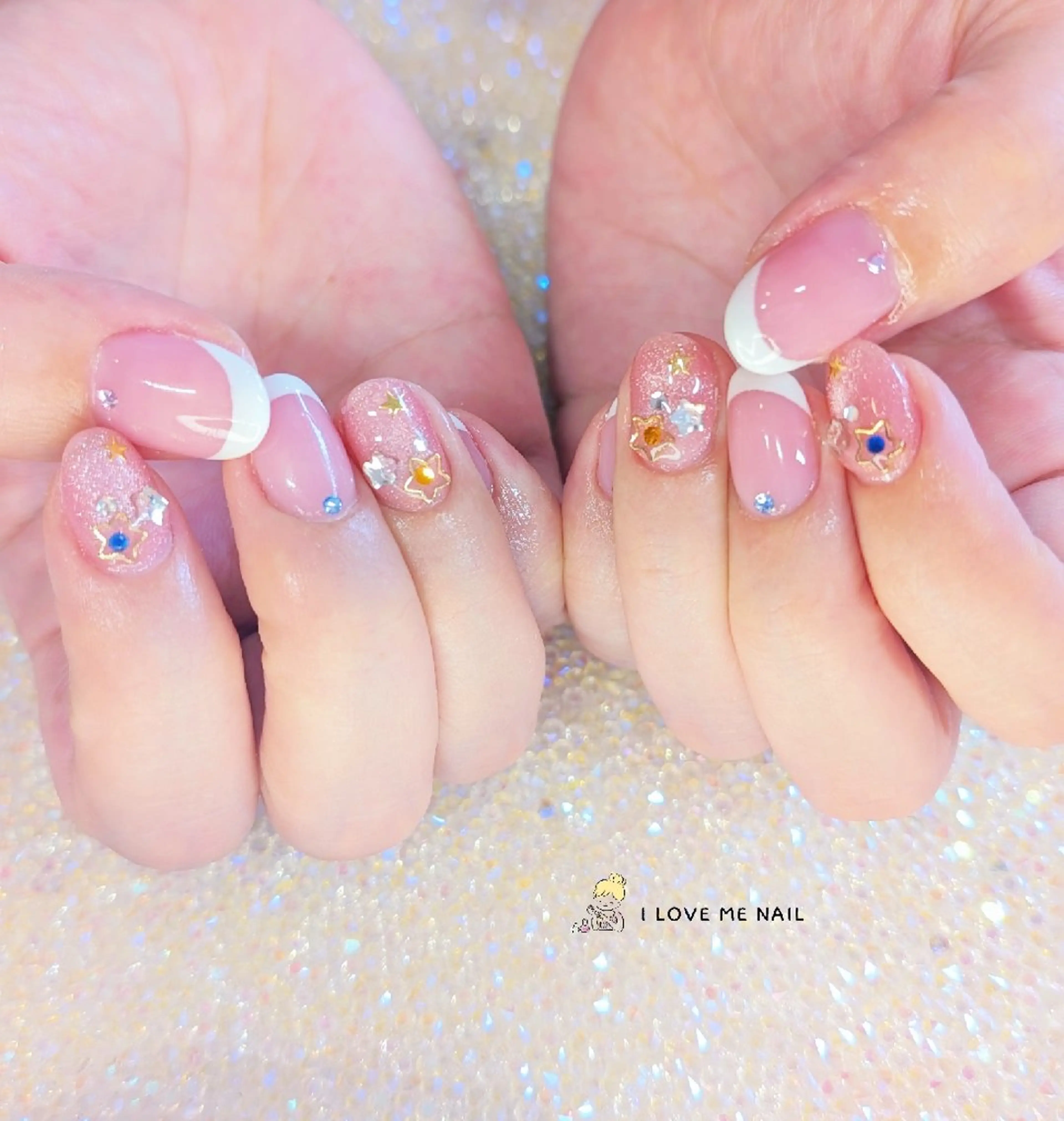 ネイル 長さ出し ハート 韓国ネイル マグネットネイル ニュアンスネイル I LOVE ME  NAIL.｡.:*♡のネイルデザイン