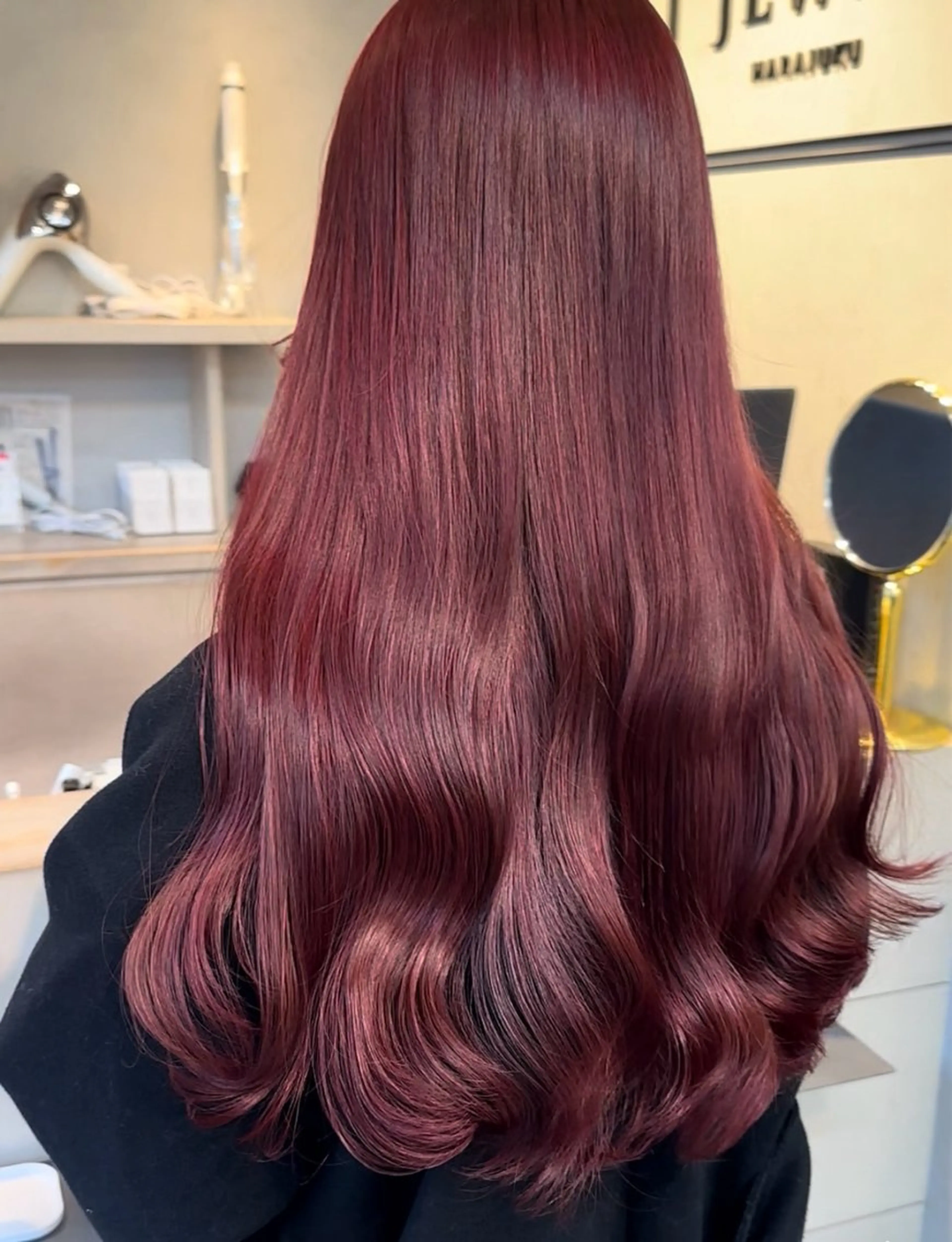 ロング ブリーチなしピンク 縮毛艶髪矯正/吉村のヘアスタイル