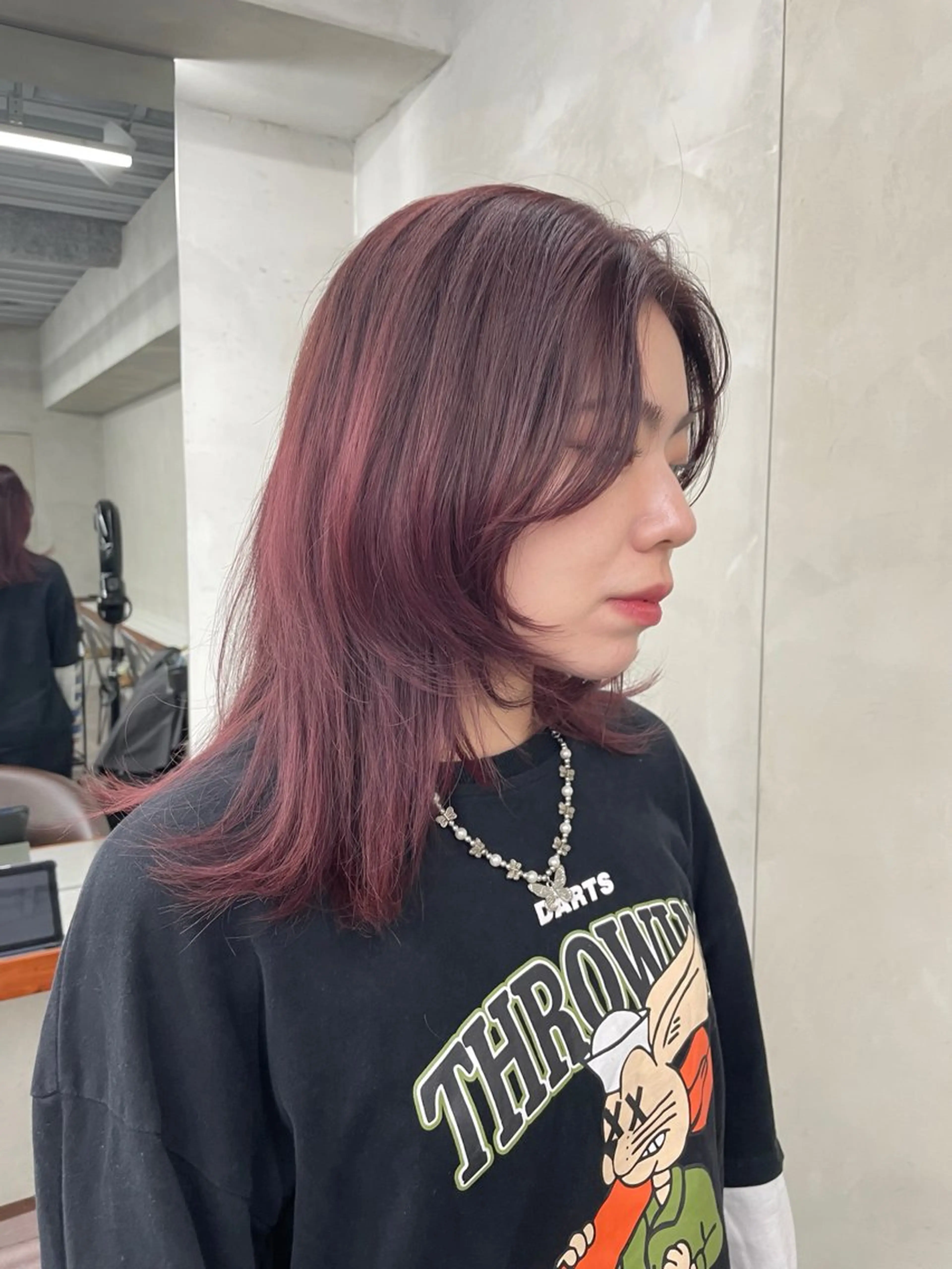 ロング カラー ハイトーンカラー 韓国風カラー ピンクカラー 韓国風ヘア 🍒暖色カラー🍒 渋谷/YUUのヘアスタイル