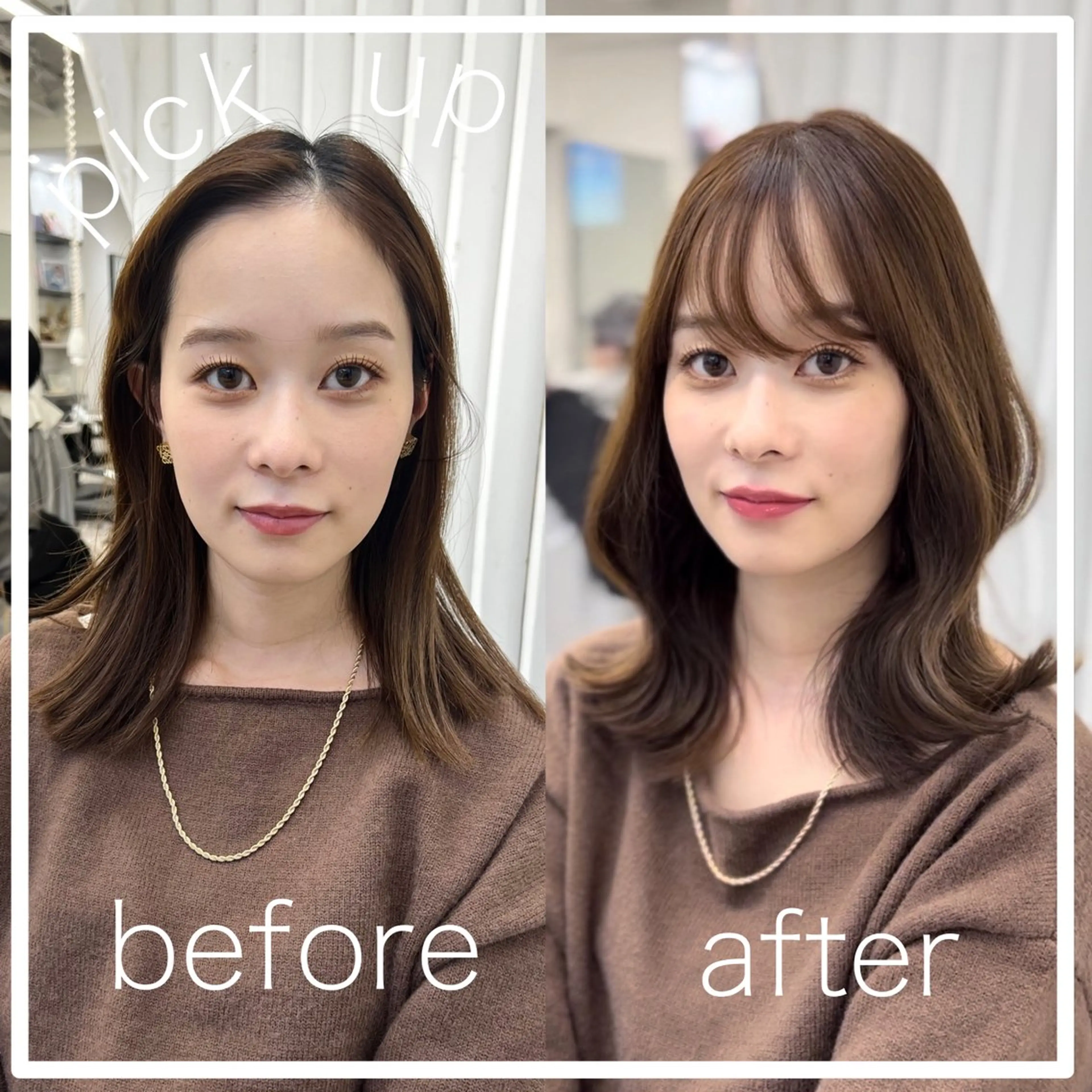 ミディアム カラー 韓国ヘア♡ 顔まわりカットayaのヘアスタイル