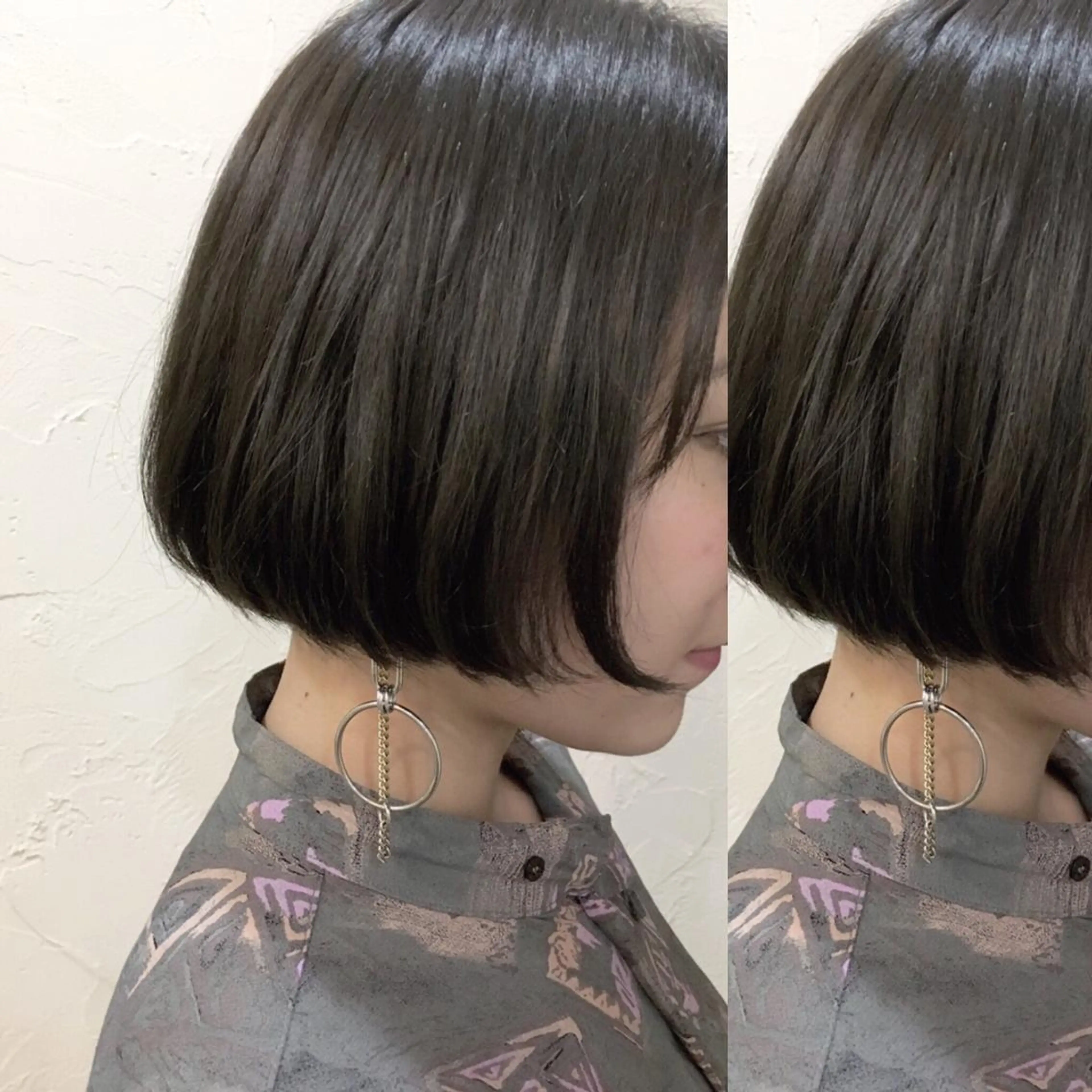 ショート カラー カット ヘアカラー トリートメント F． 梅田/ボブ/パーマのヘアスタイル