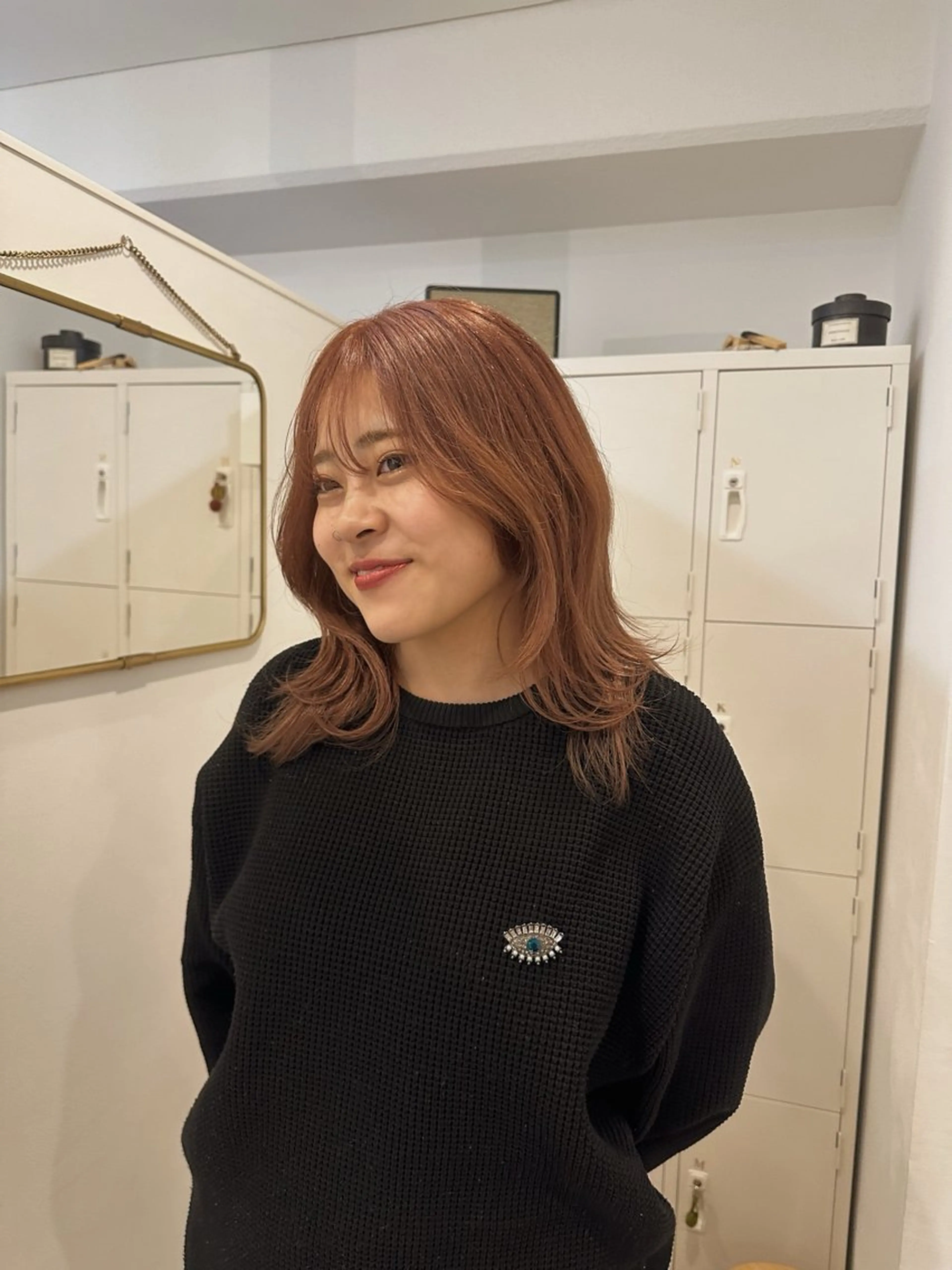 セミロング カラー ヘアカラー 梅田/ベージュ レイヤー/ヌマタのヘアスタイル