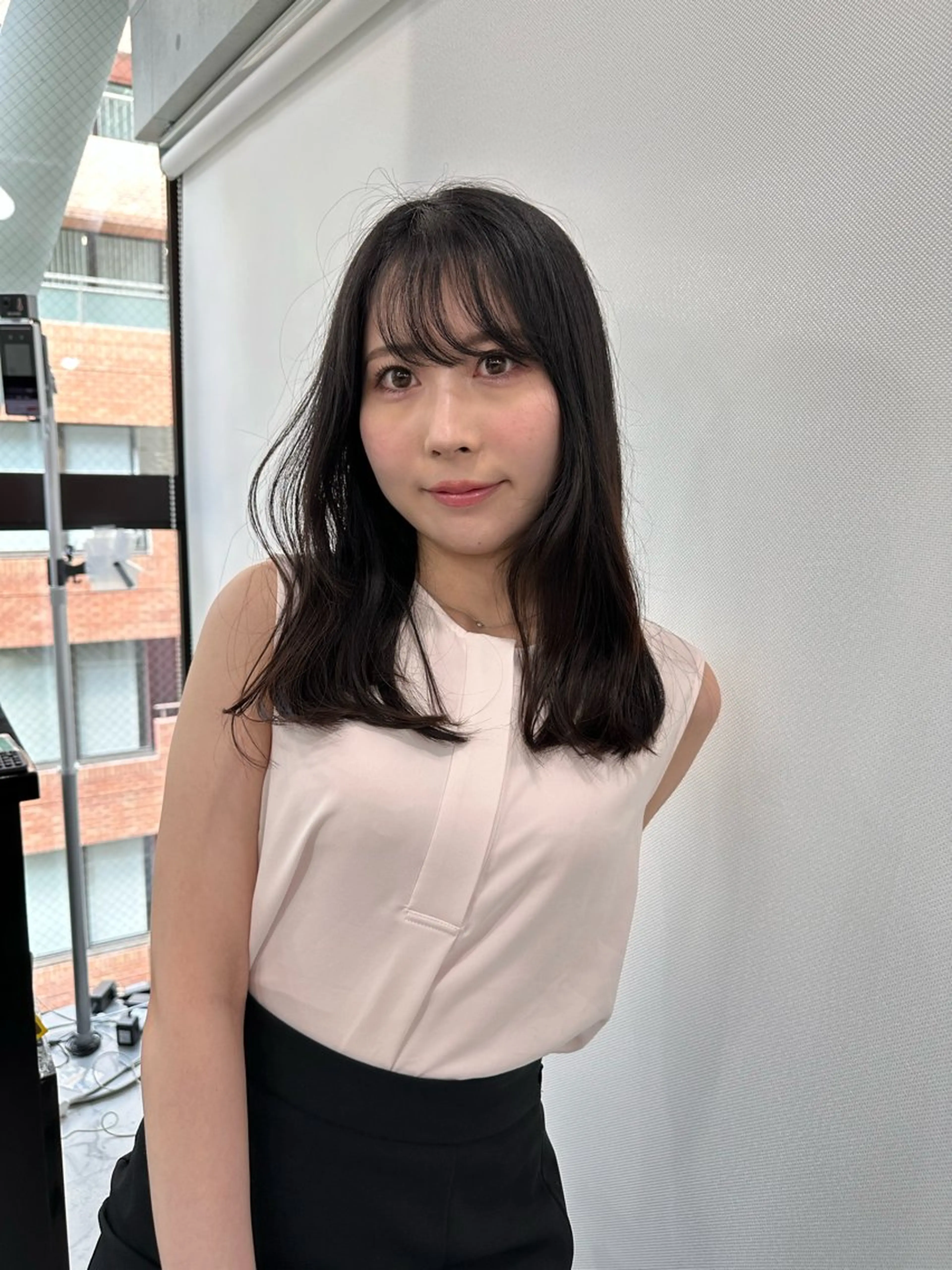 ミディアム ハイライト 髪質改善 小顔カット カット Endearing 銀座/レイヤーカットのヘアスタイル