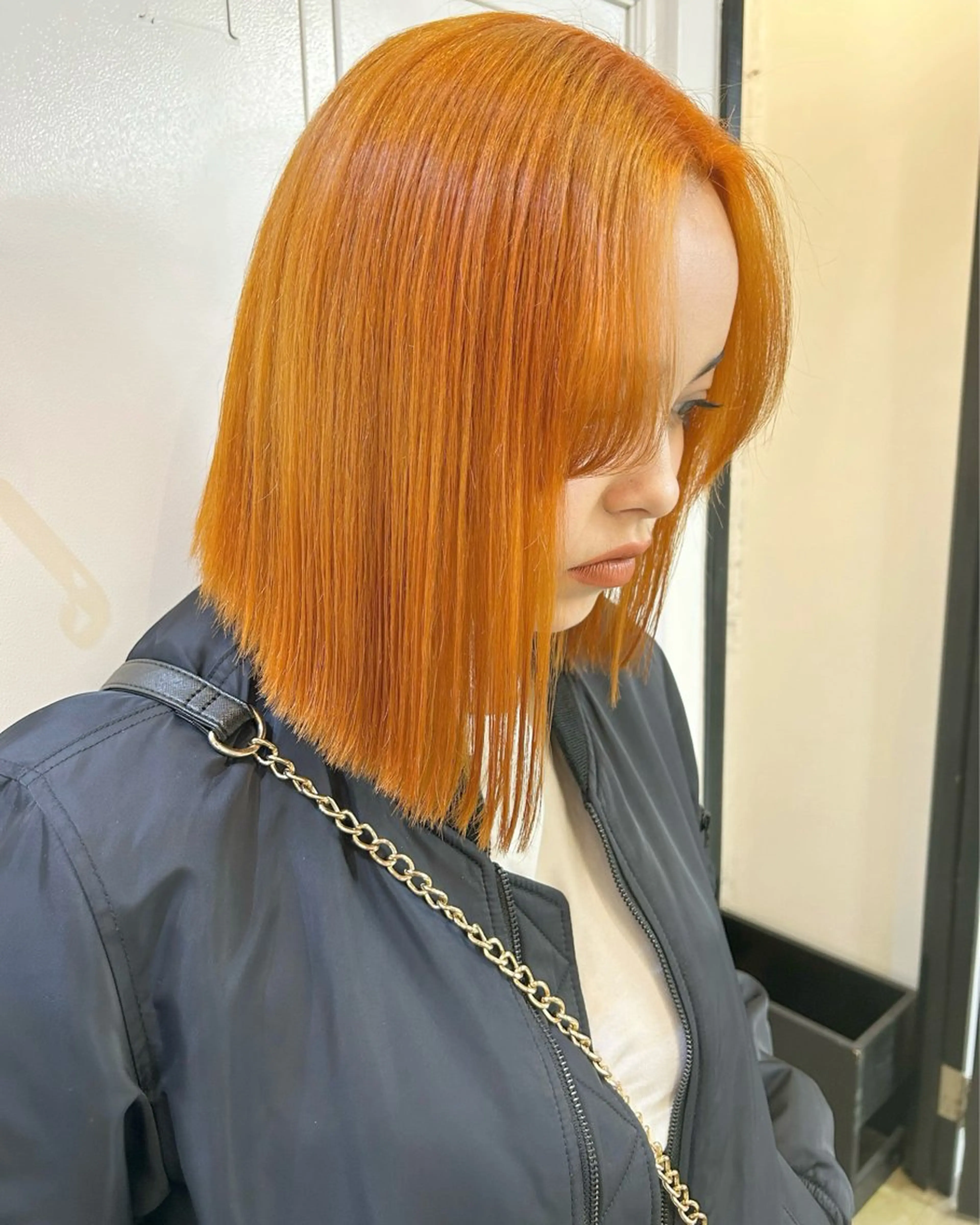 カラー オレンジ ボブ 光透け髪🫧 moekaのヘアスタイル