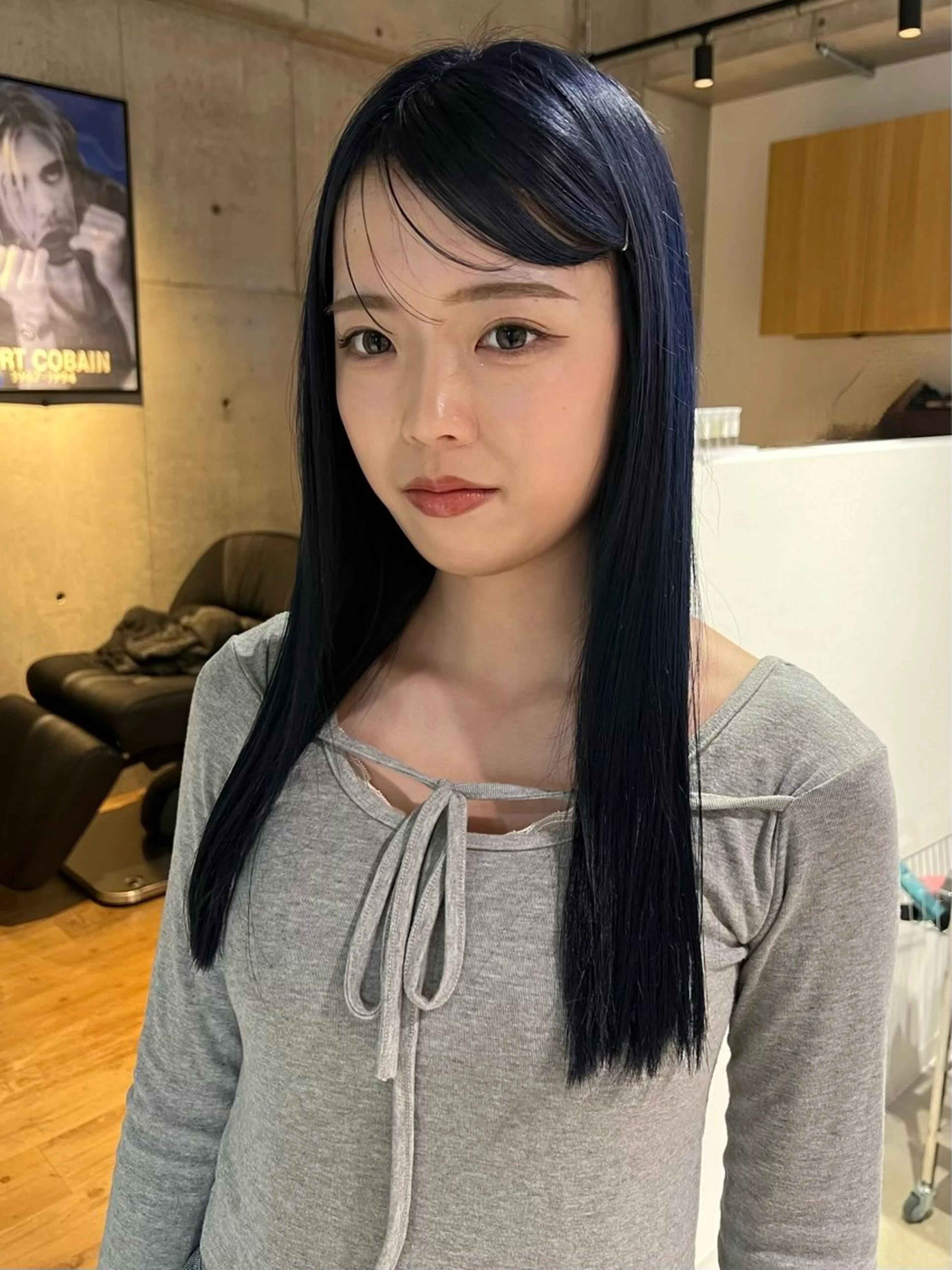 ロング カラー ヘアアレンジ 成人式 黒髪 ブリーチ ブルーカラー ブルーブラック ヘアカラー sliver siki/yuuのヘアスタイル