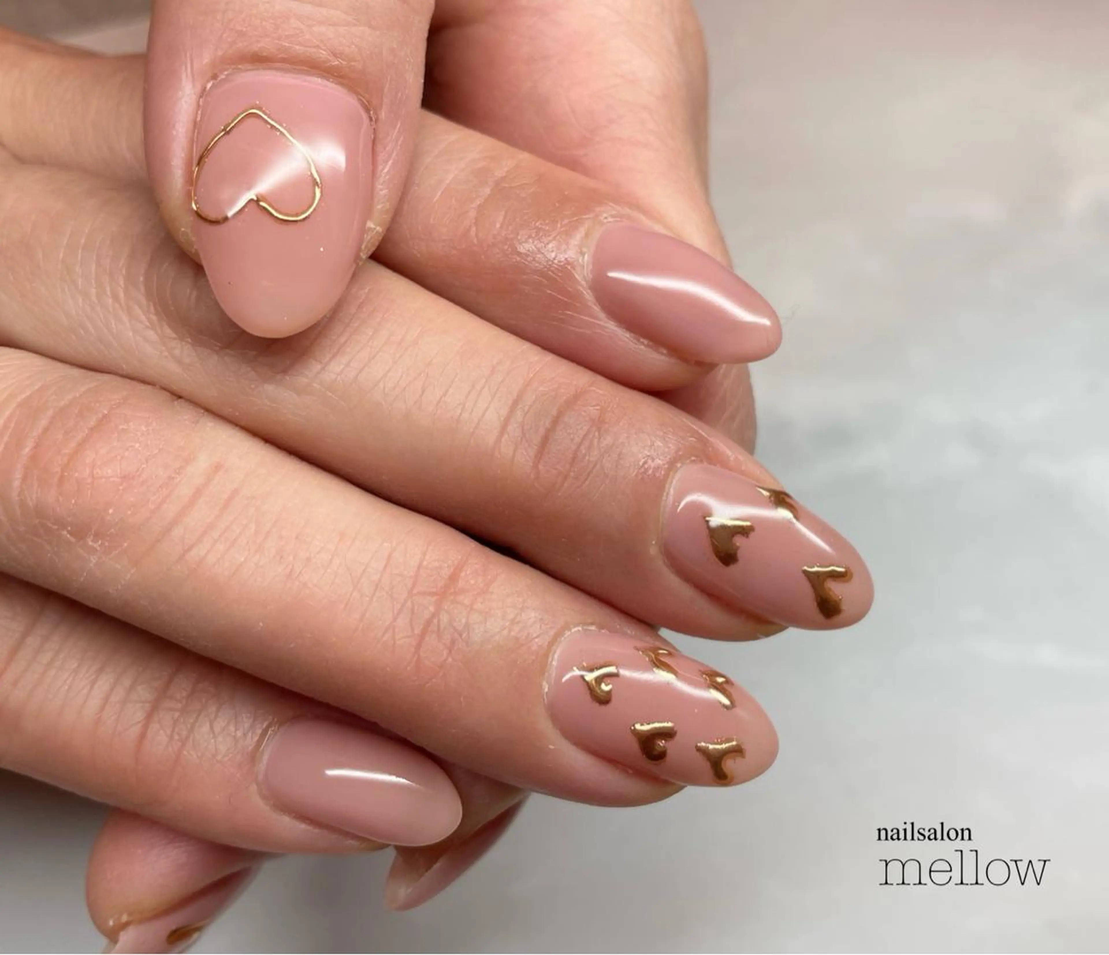 ネイル ハート ミラーネイル 大山 浩美のネイルデザイン