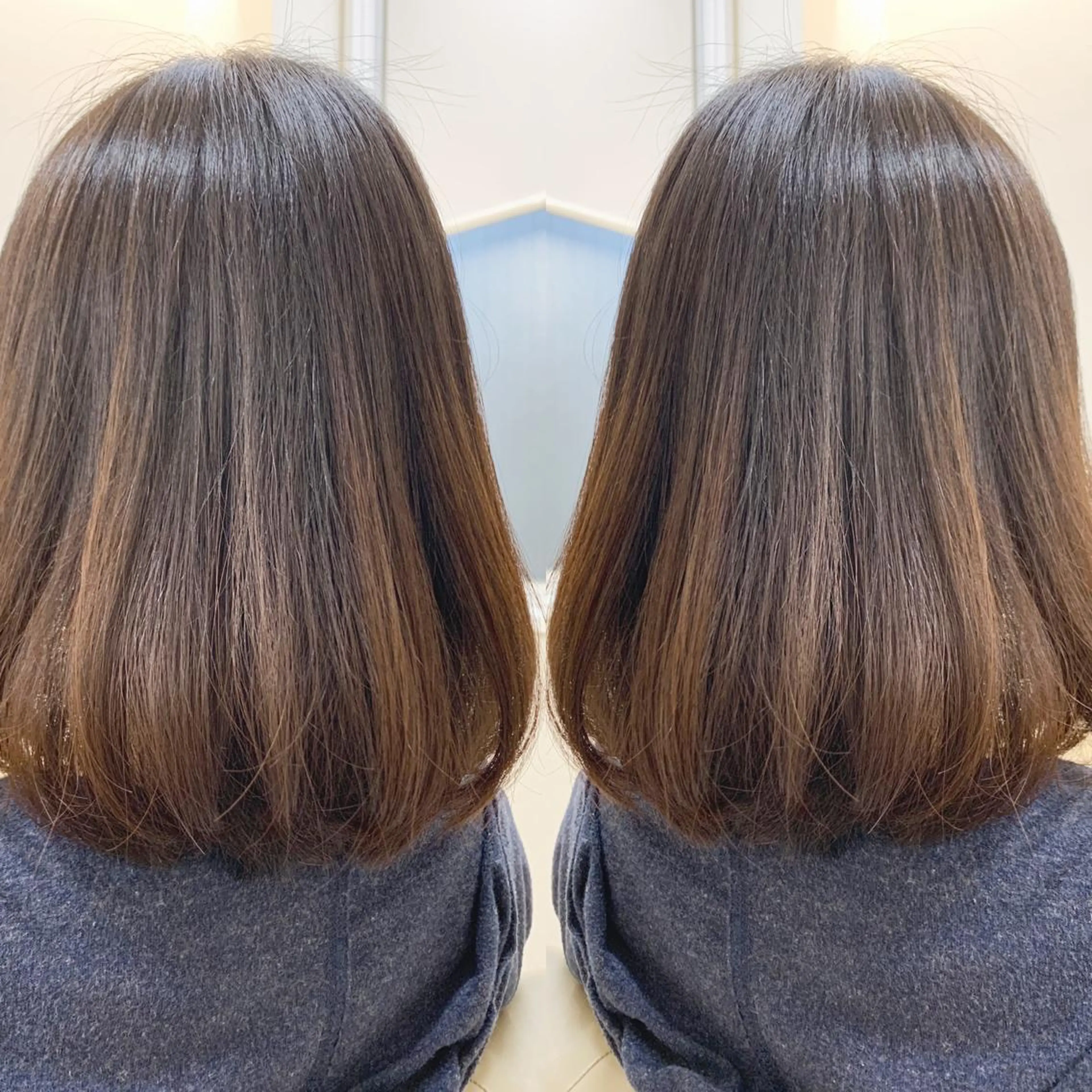 ミディアム 髪質改善 カット 縮毛矯正 H所属・H (エイチ) 烏丸御池店のヘアスタイル