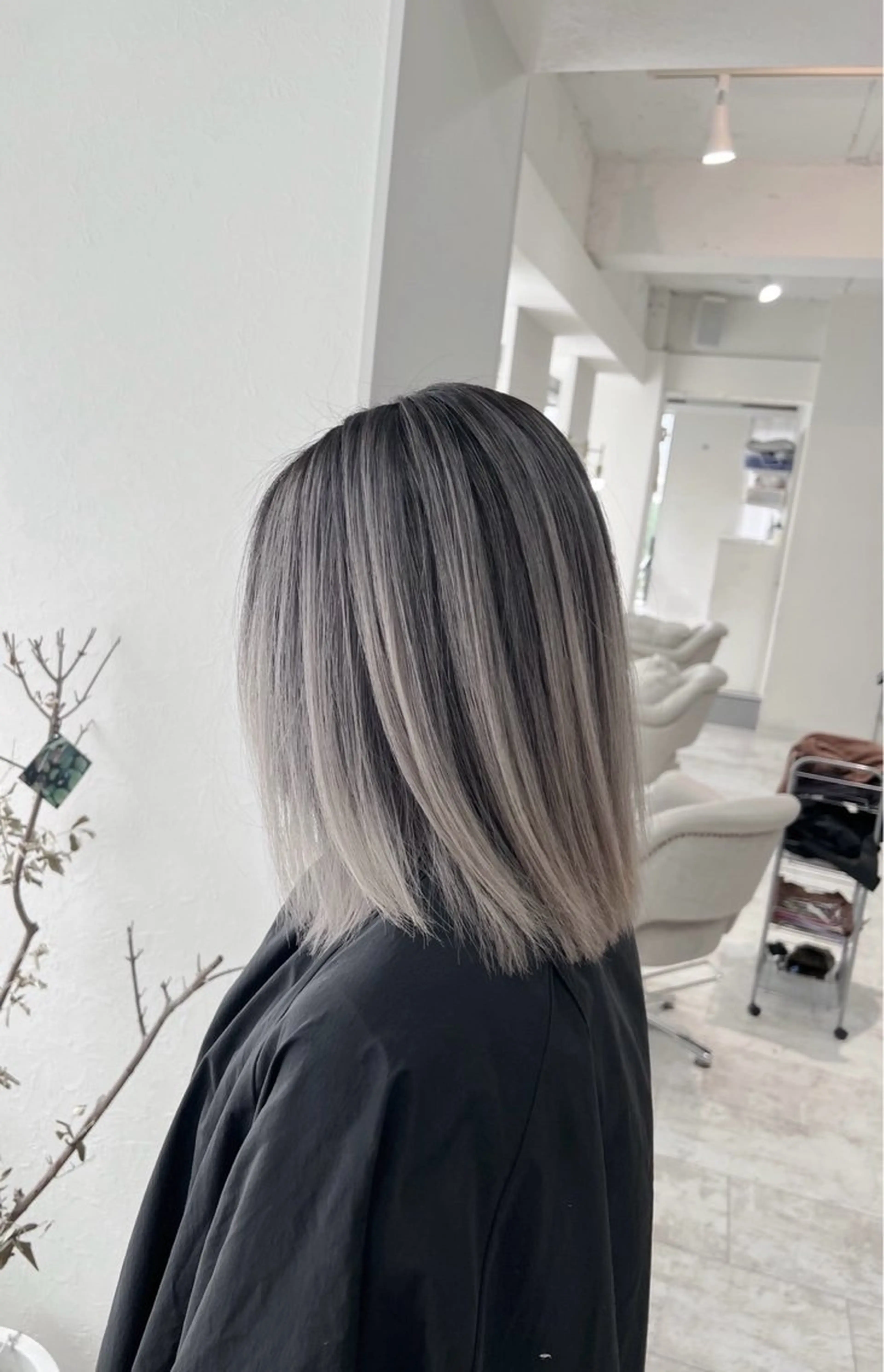 ミディアム カラー バレイヤージュ グレージュ レイヤーカット ヘアカラー トリートメント ROBIN所属・指名数No.1 /NAOYAのヘアスタイル