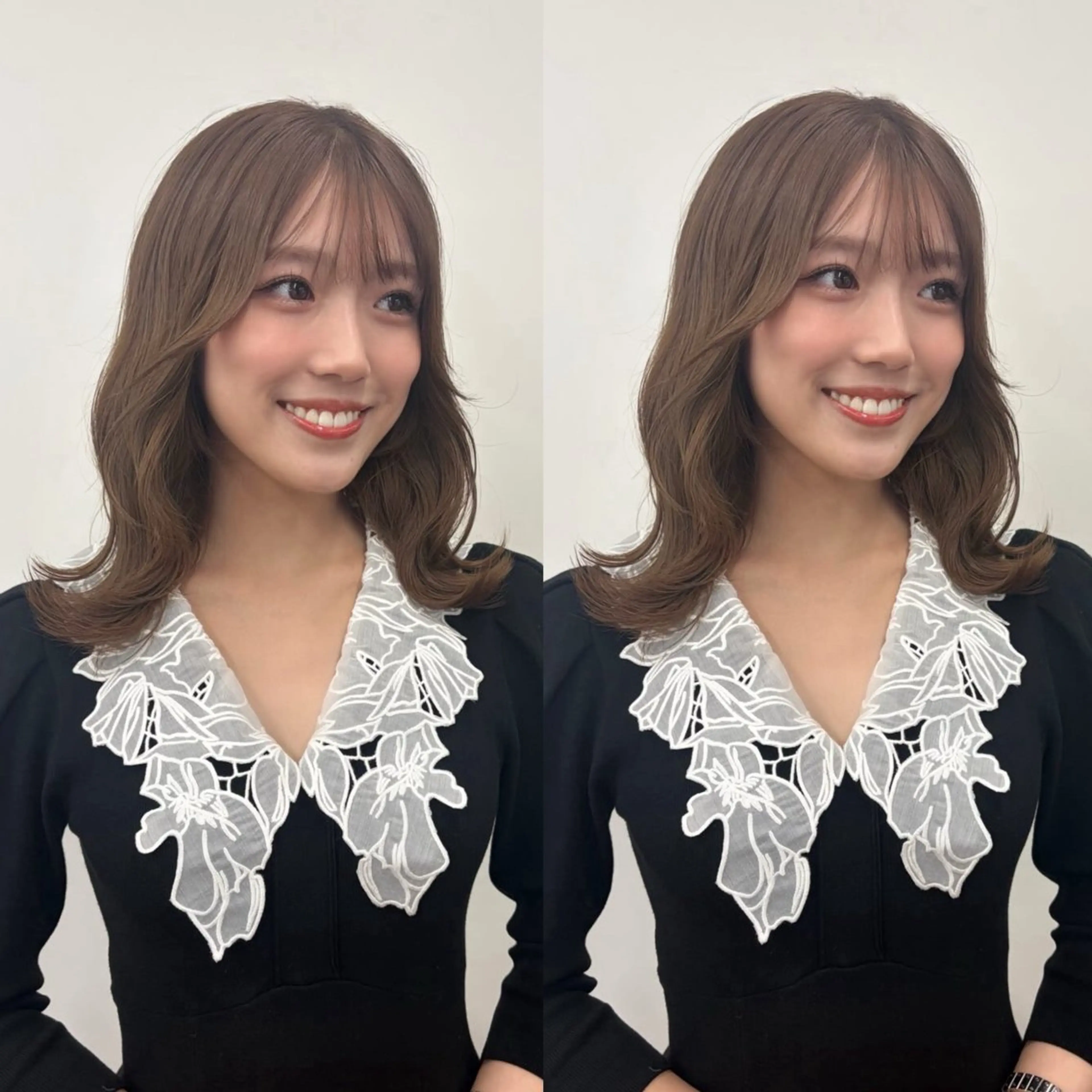 ミディアム 顔周りカット 髪質改善 レイヤーカット トリートメント カット ヘアカラー トリートメント 💎髪質改善特化💎 RUITOのヘアスタイル