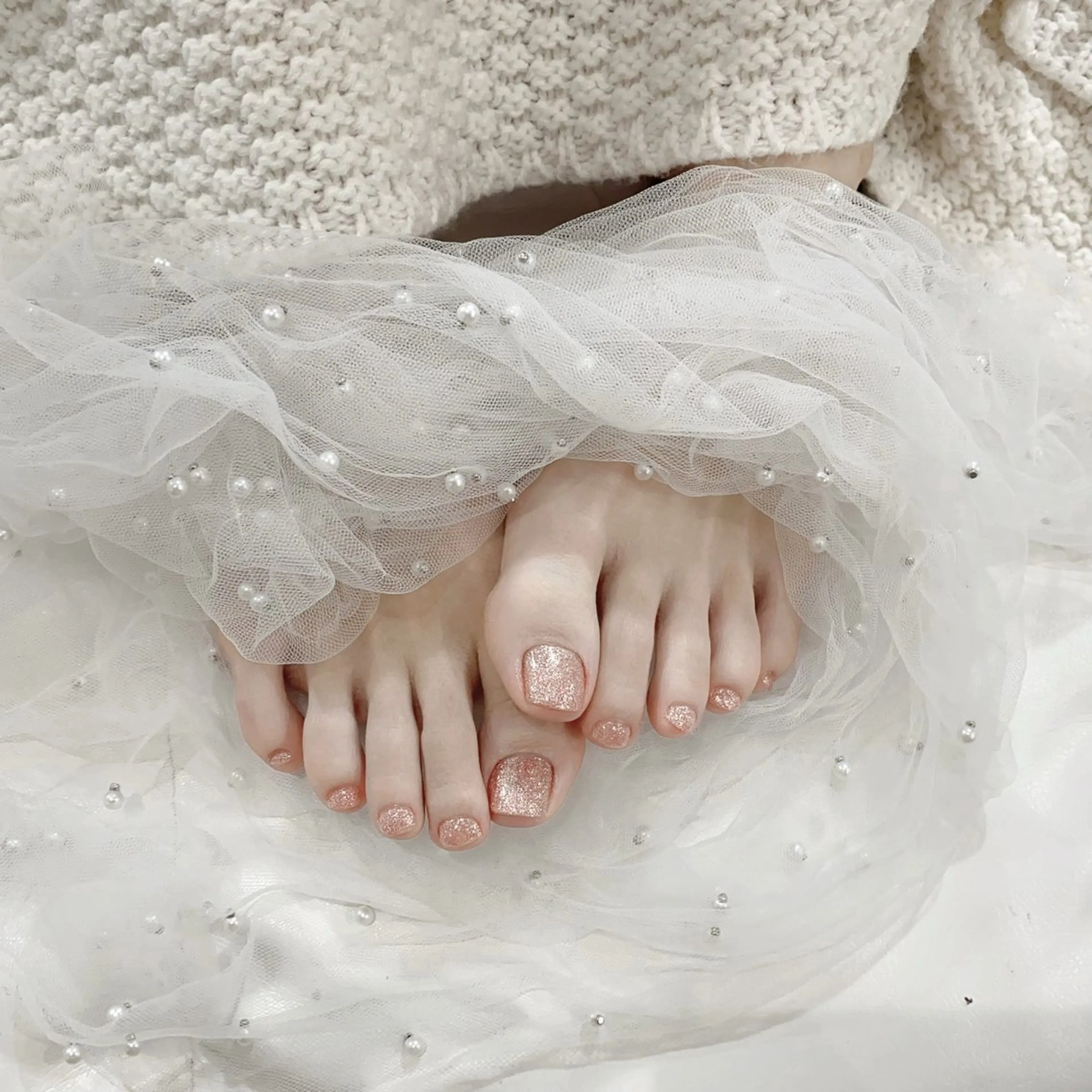 ネイル アートネイル フラッシュネイル フレンチネイル ジェルネイル ガラスフレンチ フットネイル M2 BEAUTY リュウのネイルデザイン