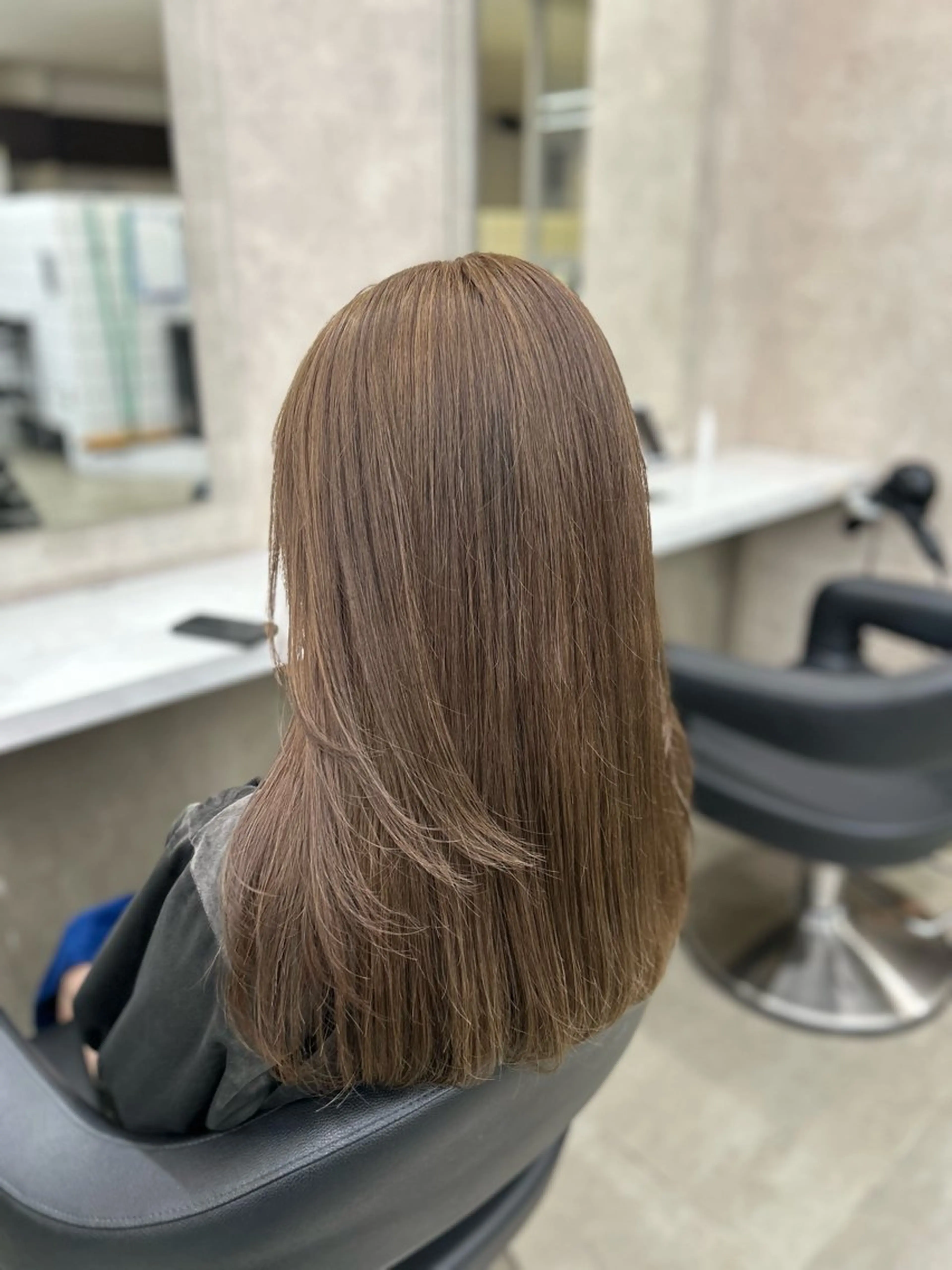 ロング カラー パーマ ヘアアレンジ メンズ キッズ ブリーチなしカラー/ ブラウン/レイヤーのヘアスタイル