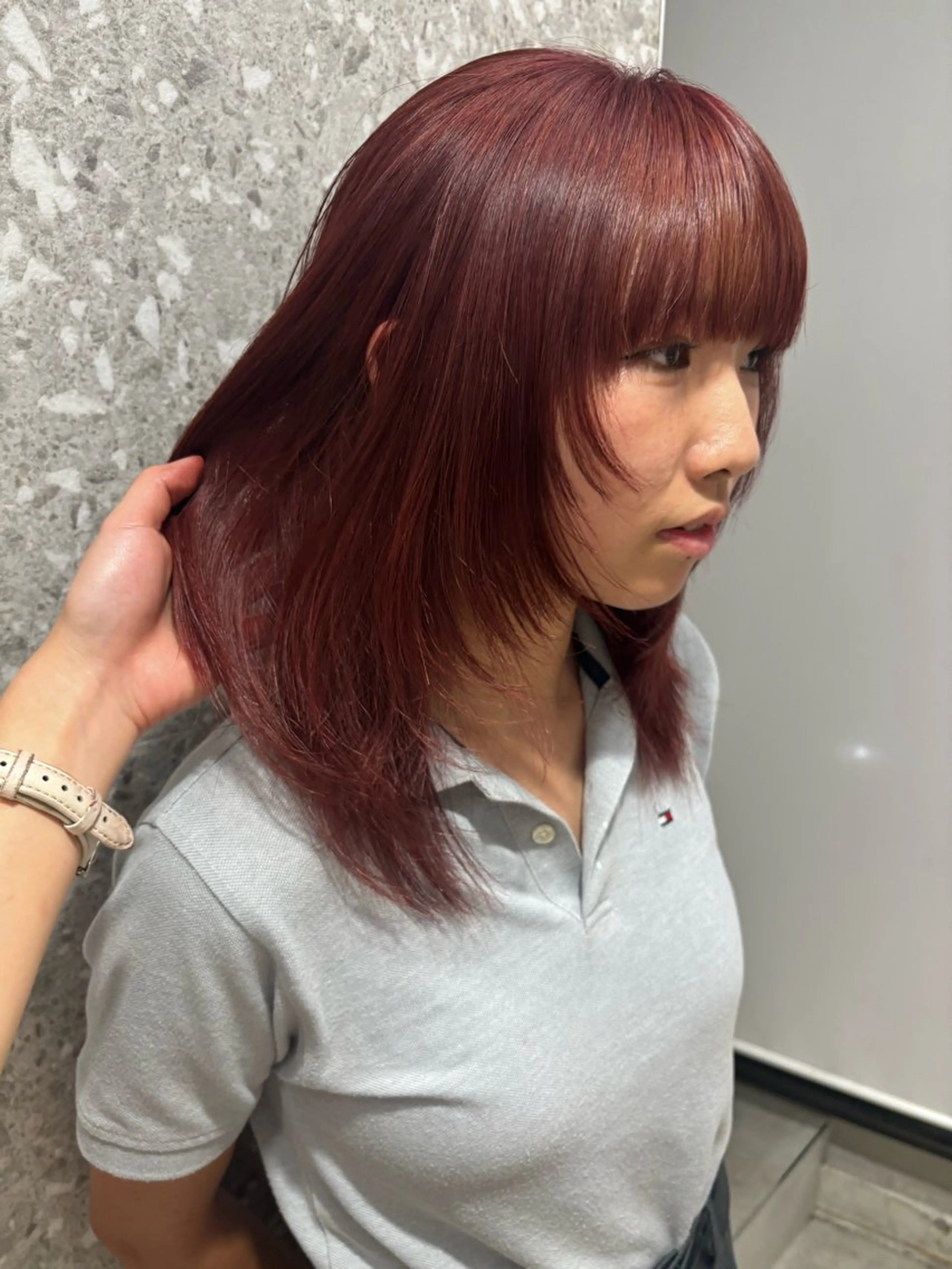 セミロング ヘアカラー ハイトーン/ラベンダ ー/ユイナ🪄のヘアスタイル