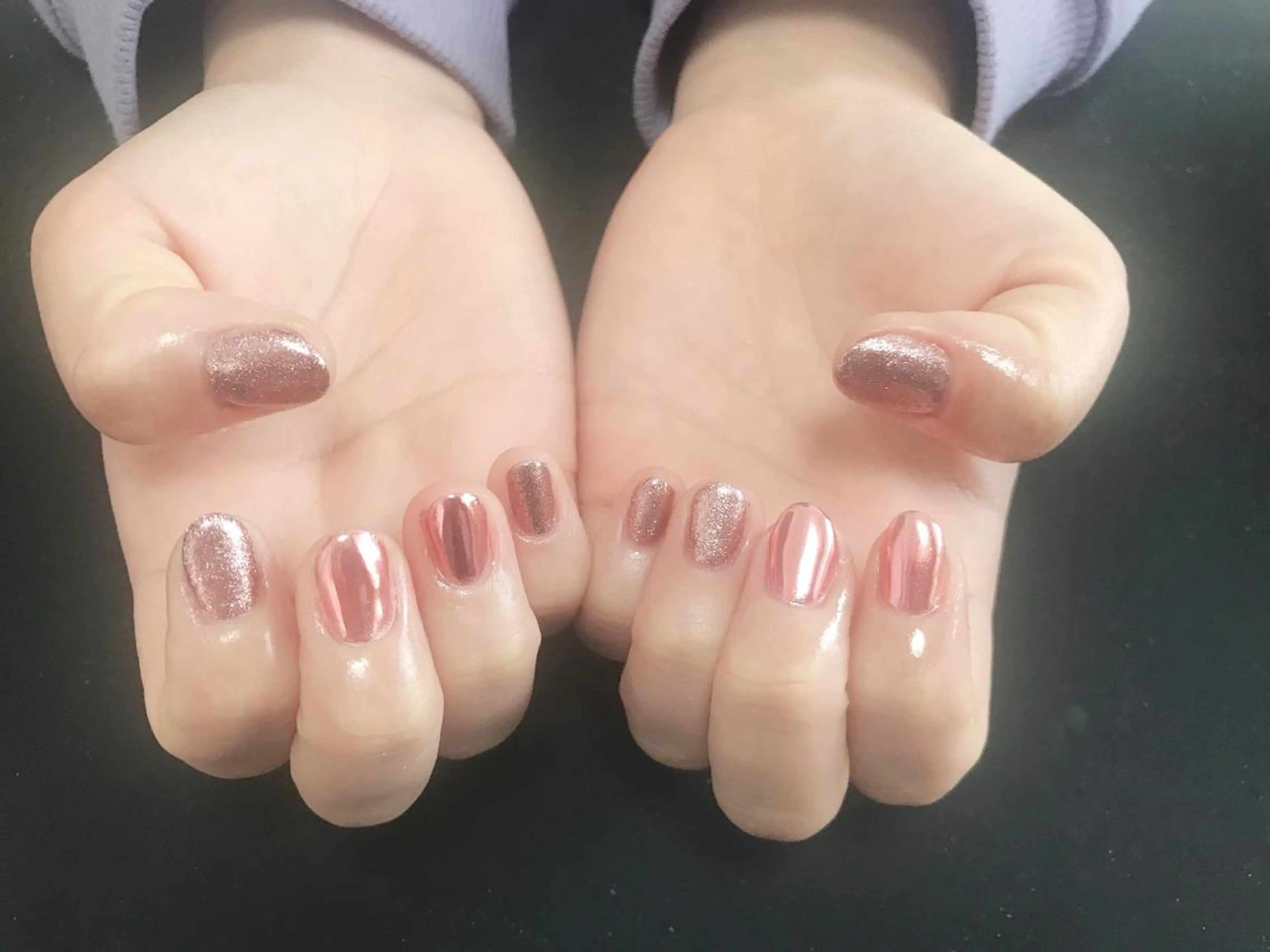 ネイル クリアネイル ゴールド ラメ(グリッター) ピンク nailroom DIASOMNIAのネイルデザイン
