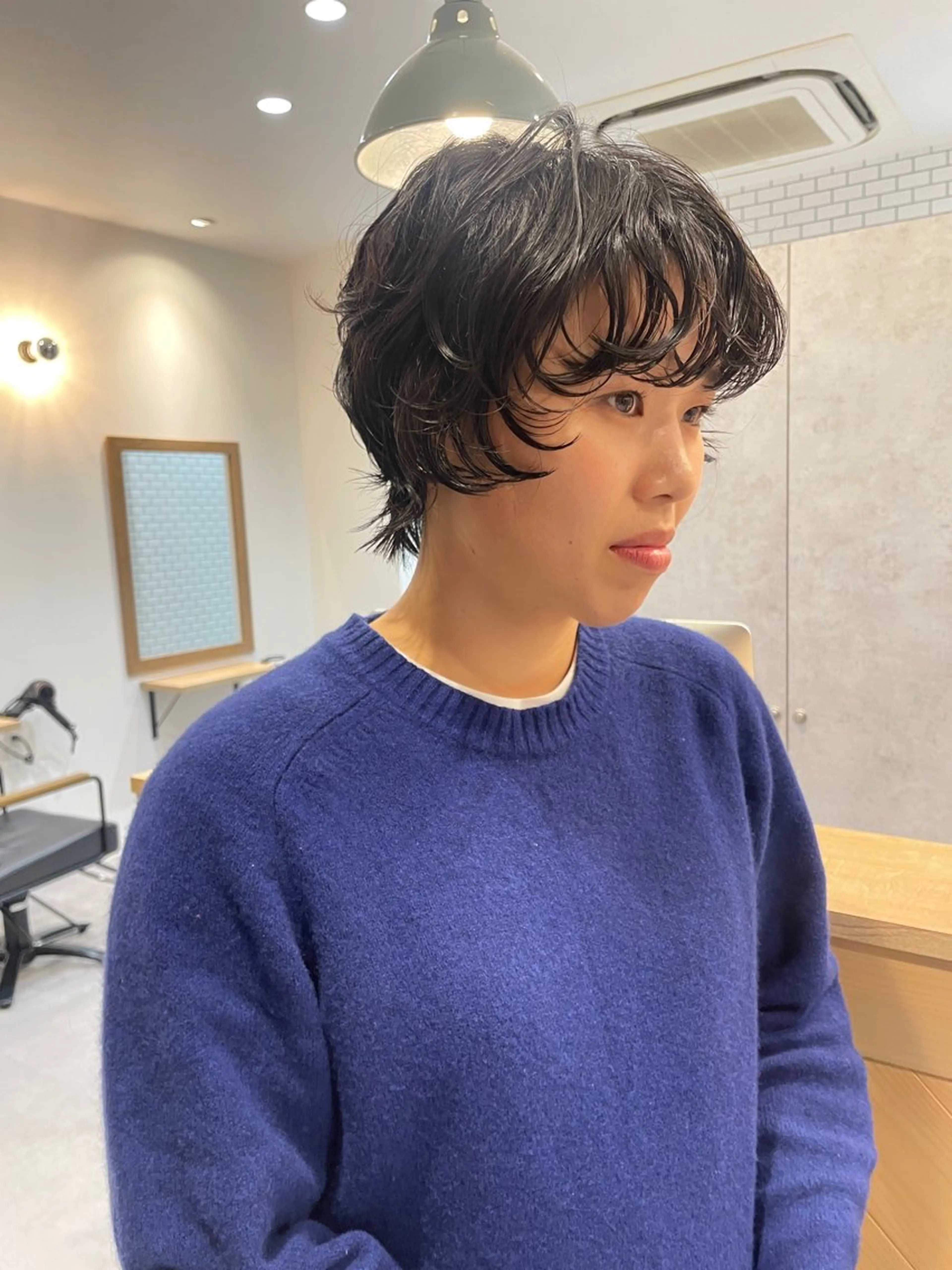 ショート パーマ ofF élua所属・🌵ボブ/切りっぱな し/ショート藤長芽生のヘアスタイル