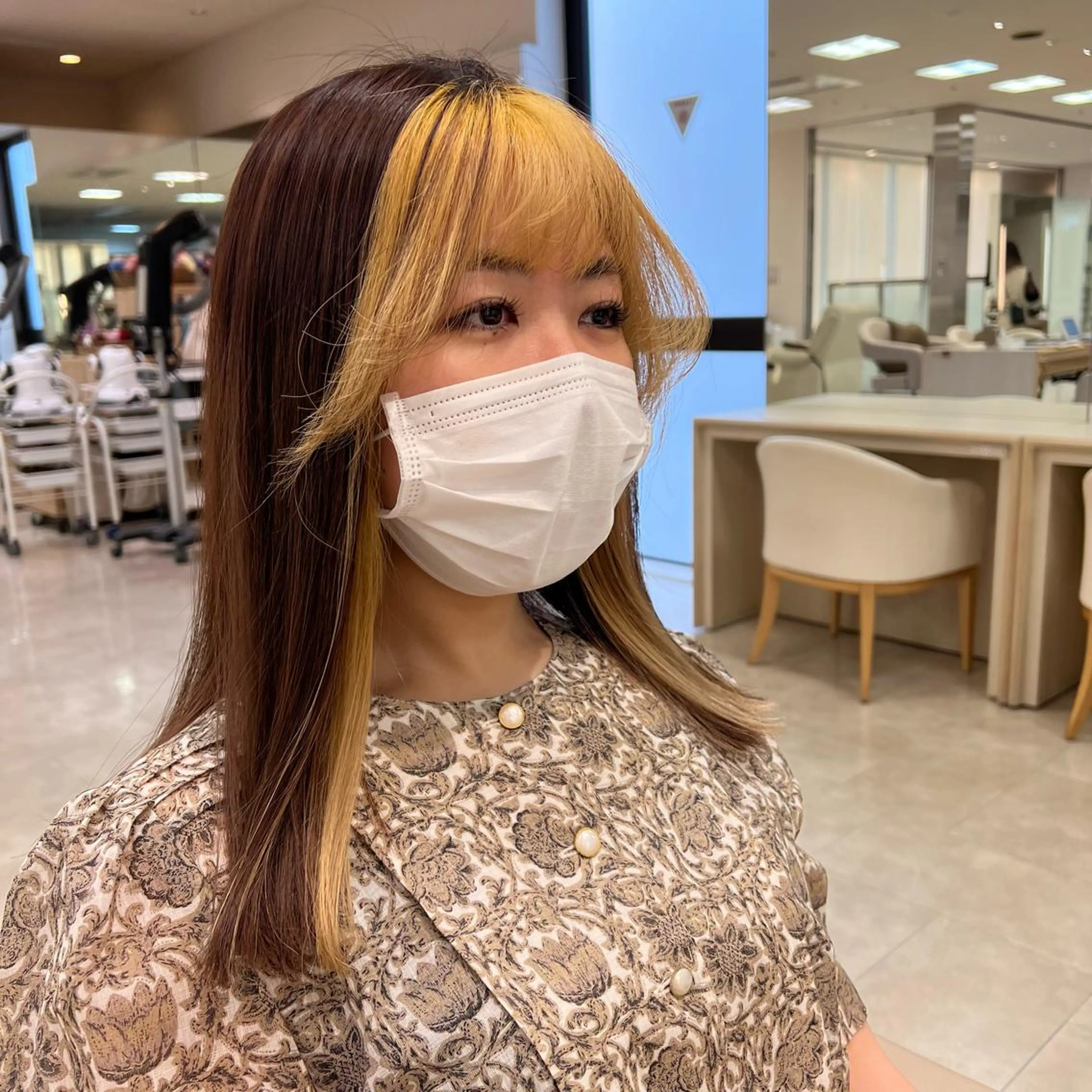 ロング カラー ミストバング  フェイスフレーミング ヘアカラー トリートメント 似合わせ.ﾍｱｾｯﾄ 得意🌹井上美沙のヘアスタイル