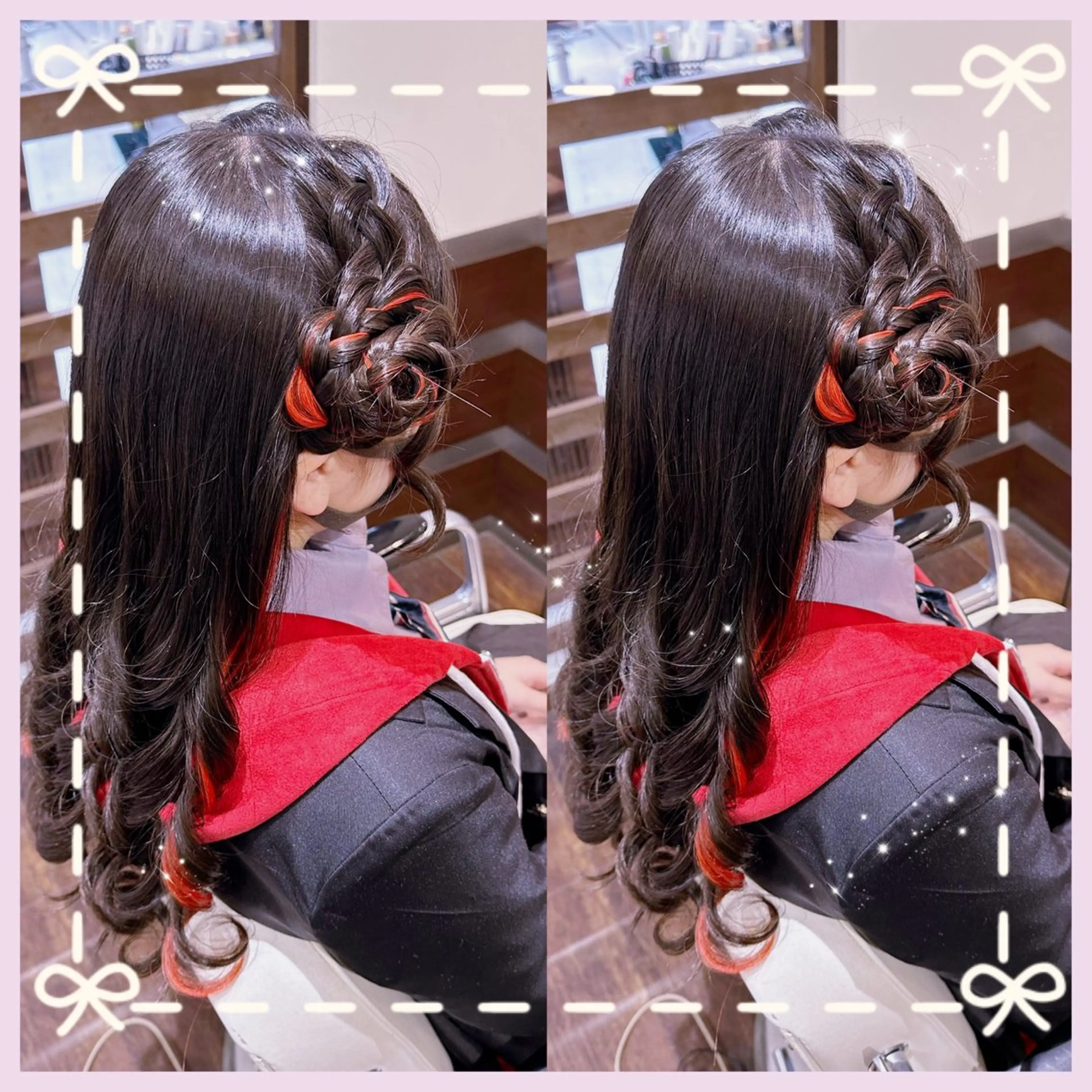 【イベント前に】🎀推しカラーエクステ(10本)＆ヘアセット🎀の写真