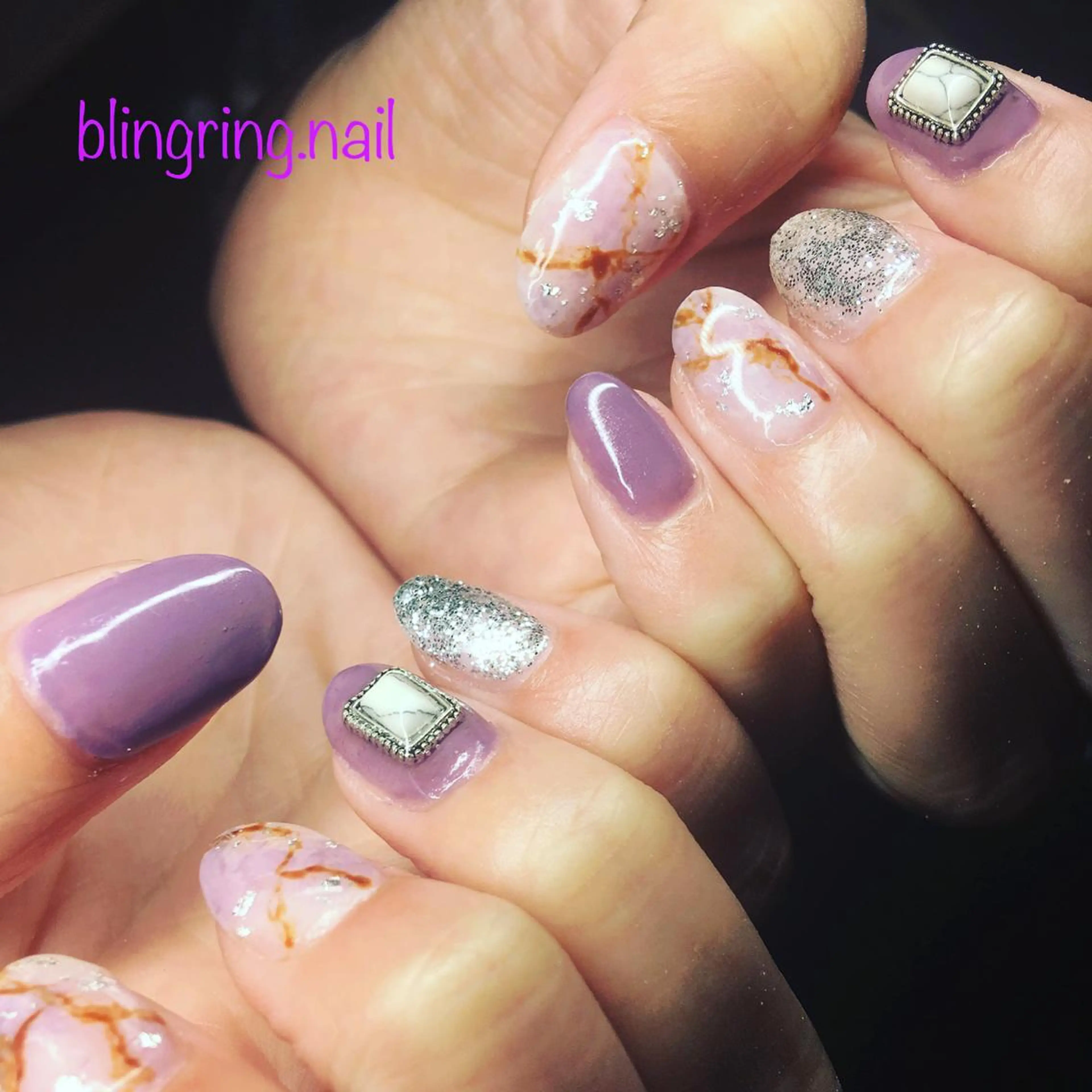 ネイル 大理石ネイル(マーブル) ハンドネイル 🌈KANÅKO 🌈のネイルデザイン