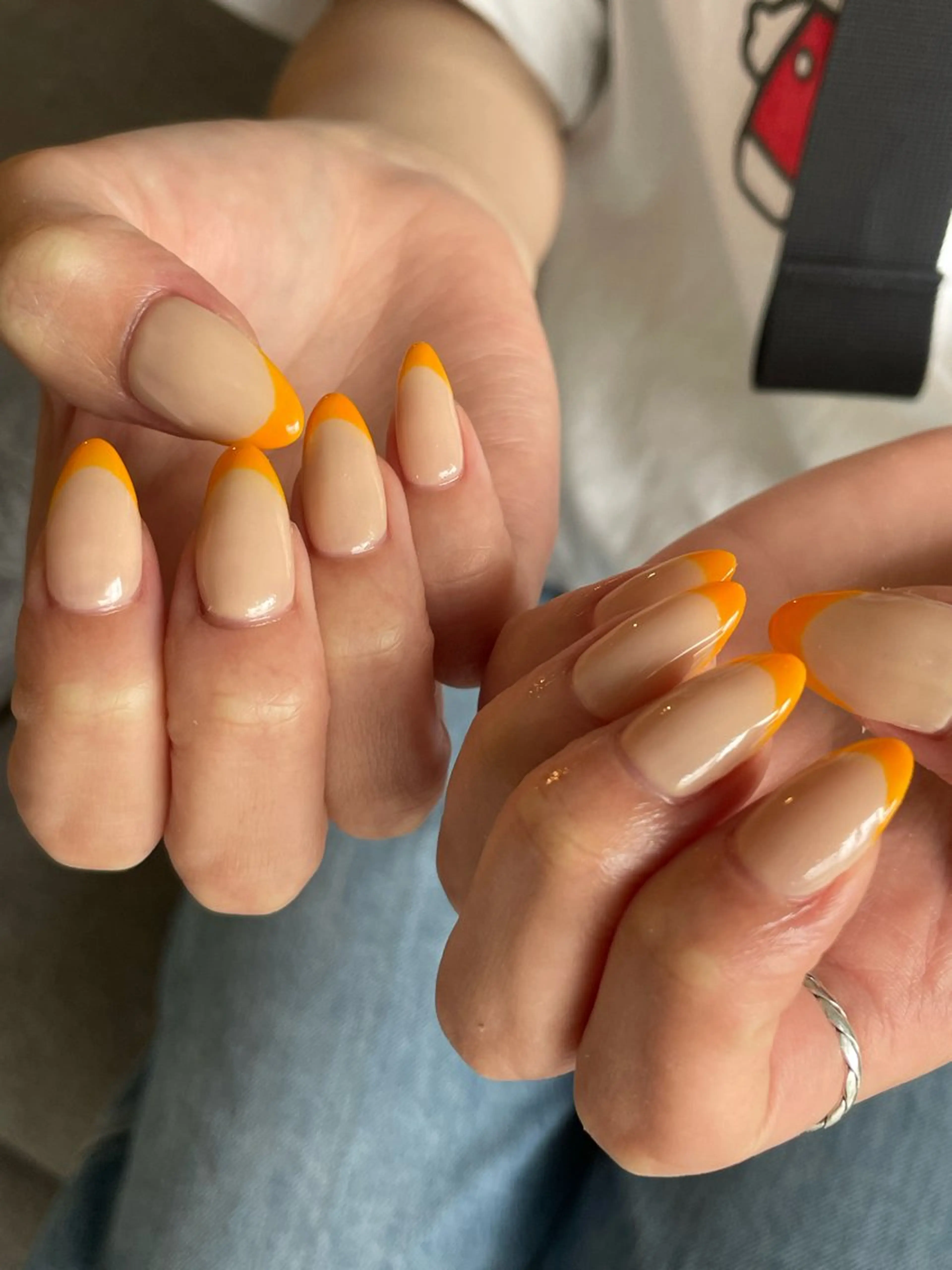 ネイル フレンチネイル オレンジ anny ／あにのネイルデザイン
