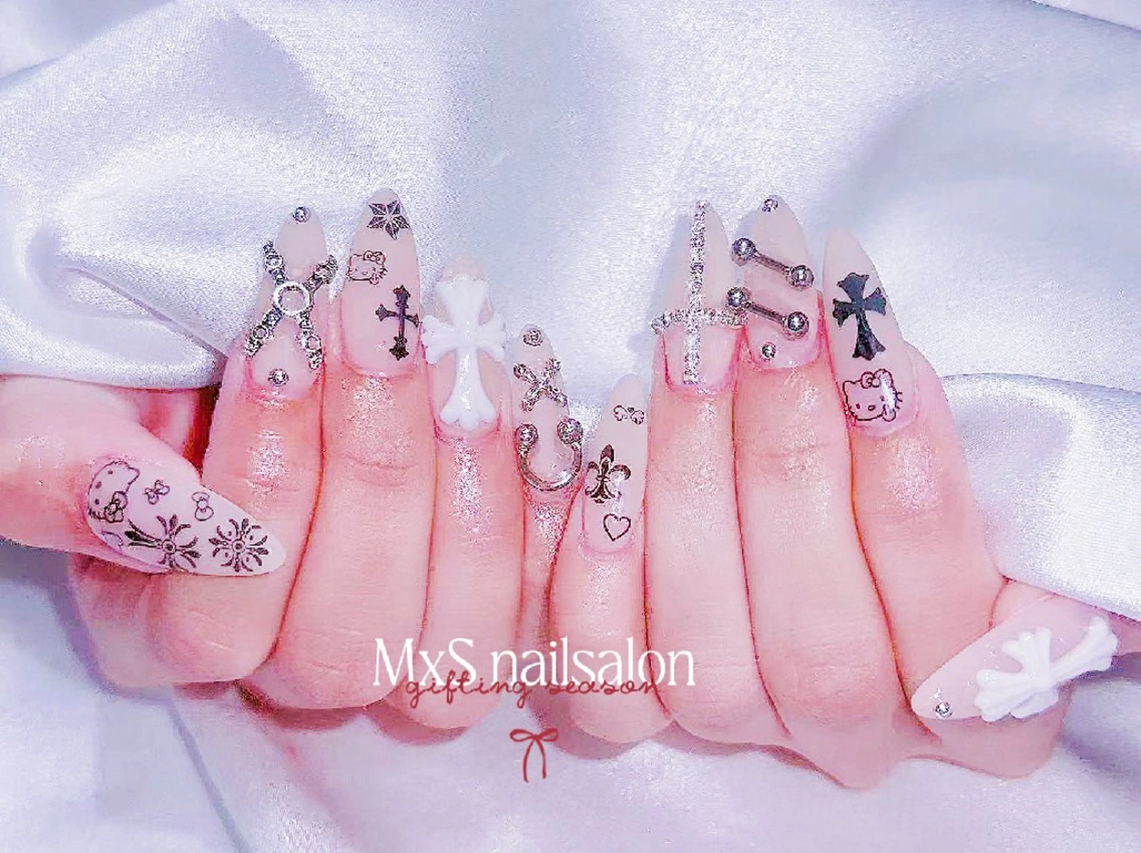 ネイル ジェルネイル マグネットネイル パラジェル 春ネイル ワンホンネイル ハンドネイル MxS Nail 【長さだし/フィルイン/マグネット/ワンホンネイル/韓国ネイル/パラジェル】所属・M×S Nail みなのネイルデザイン