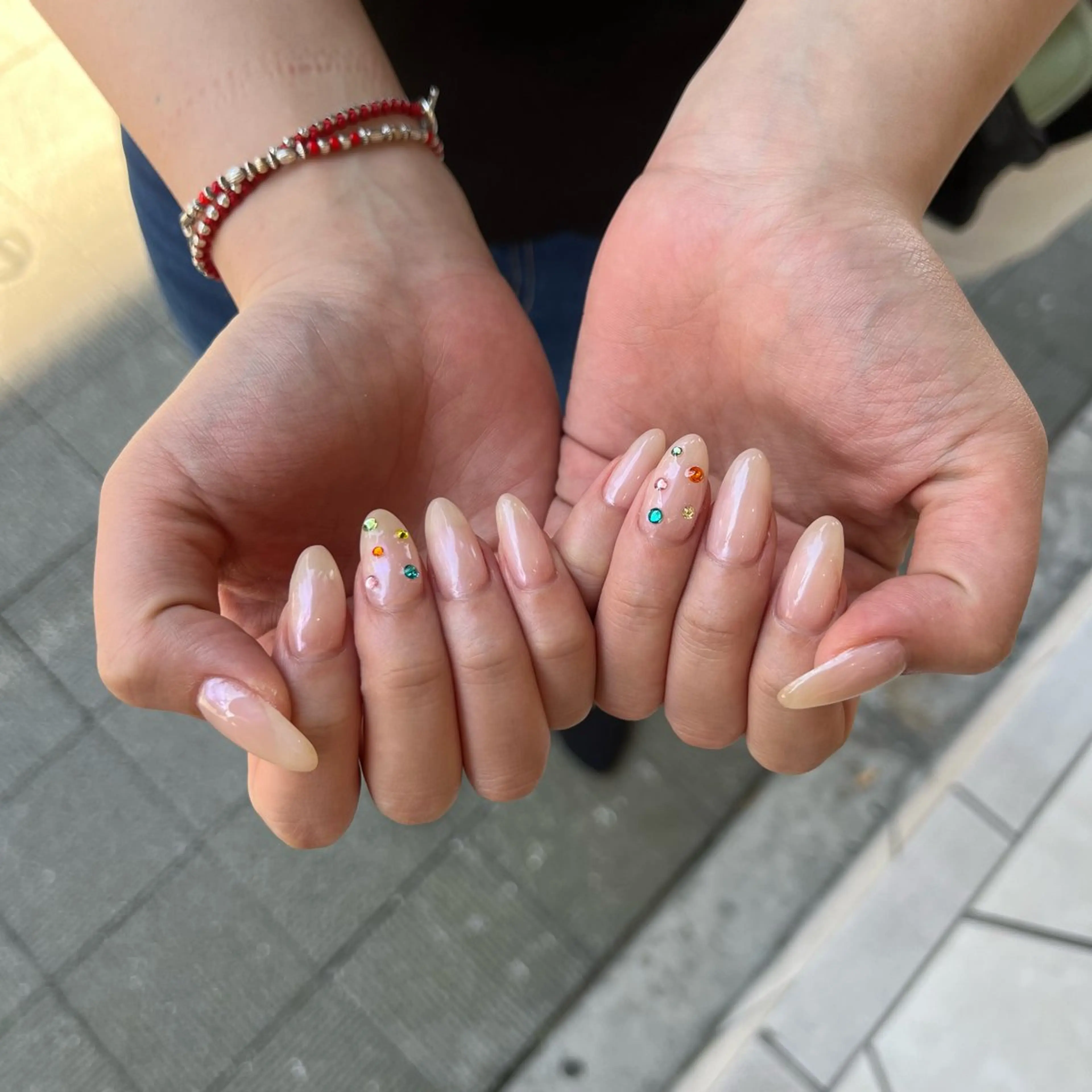 ネイル ミラーネイル シンプルネイル ストーンネイル Rommy Arisaのネイルデザイン