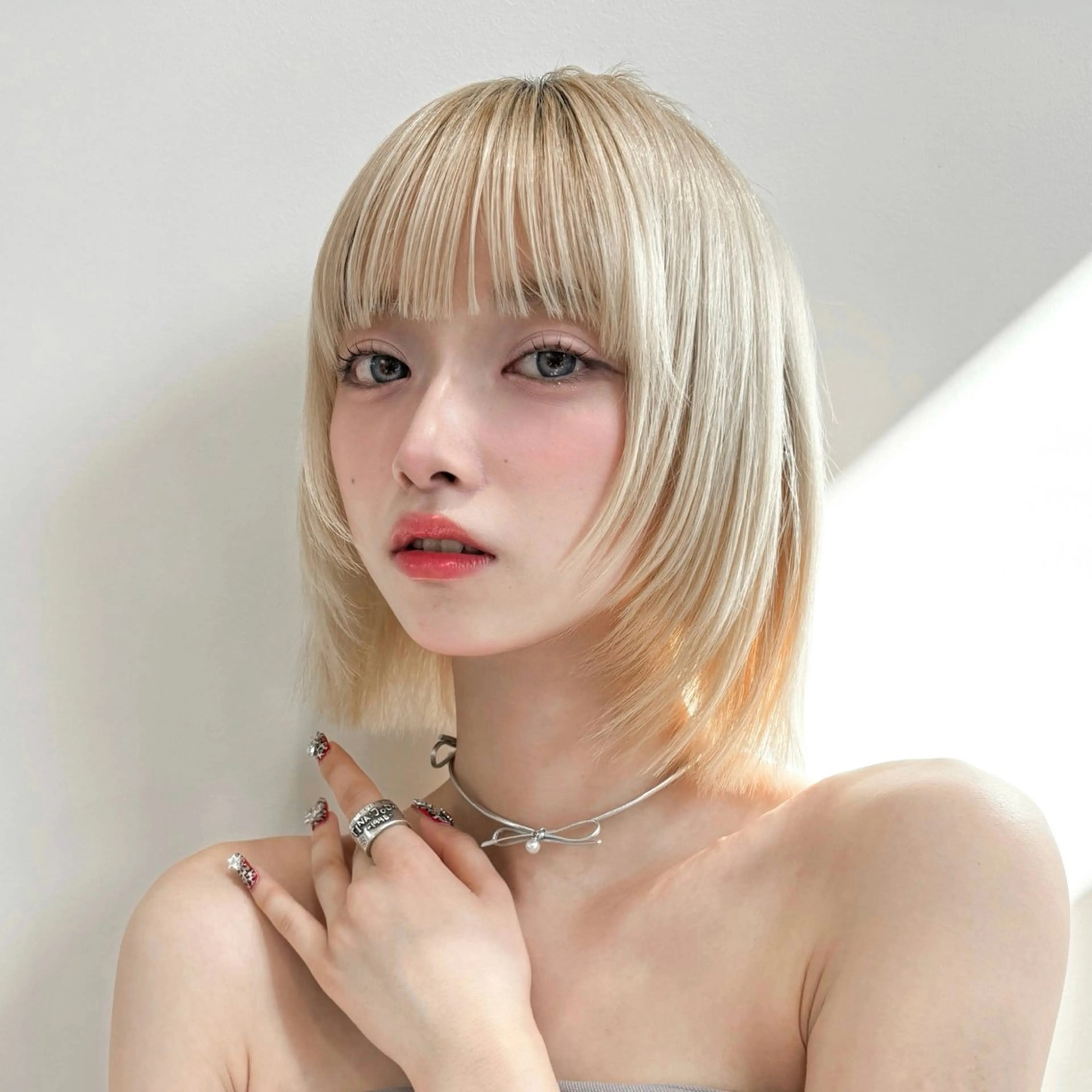 ミディアム ボブレイヤー ミディアムパーマ ボブ 顔まわりレイヤー 顔周りカット カット トリートメント 原宿/韓国レイヤー ボブ/顔周りYasuのヘアスタイル