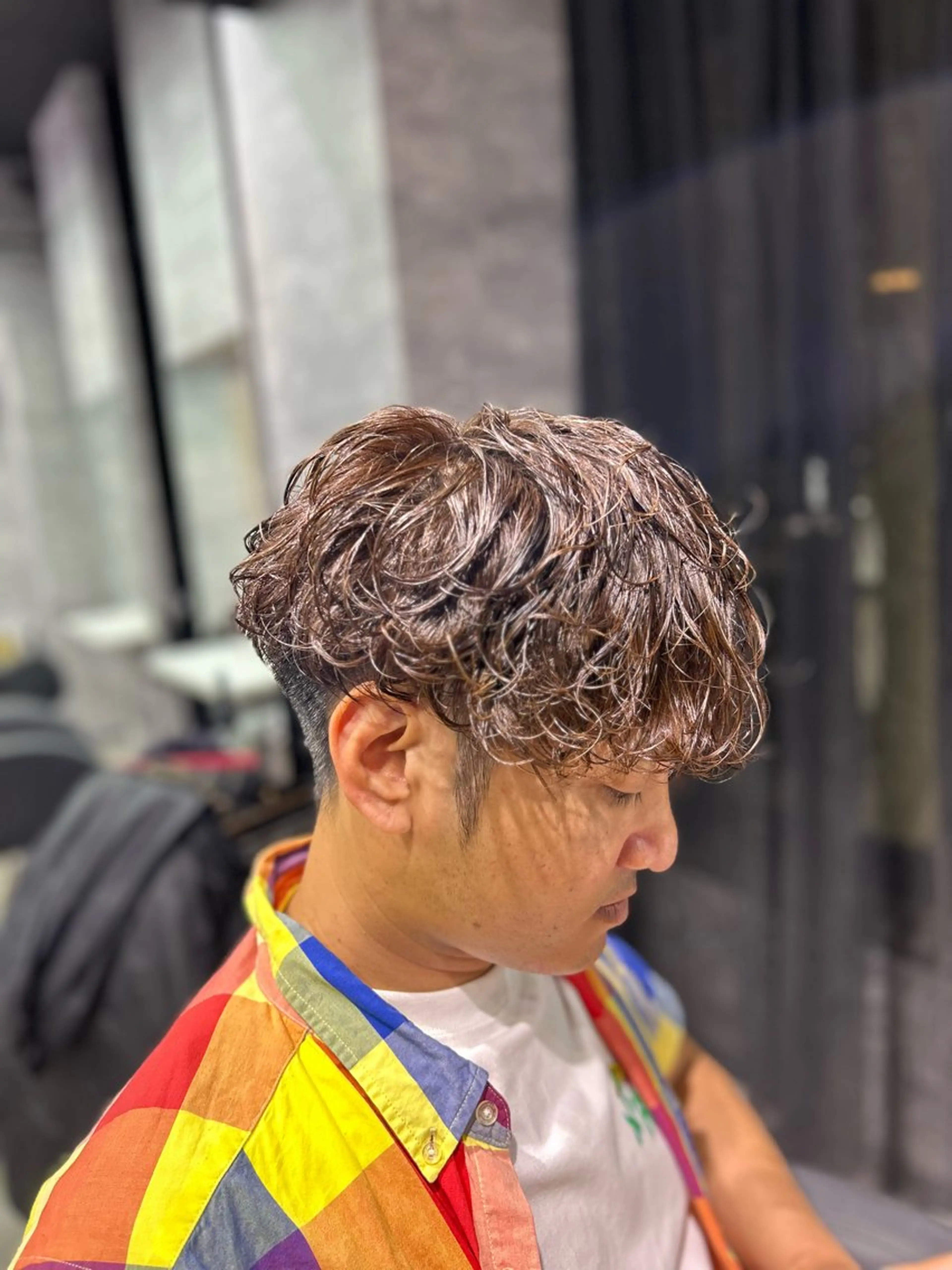 ショート パーマ メンズ メンズパーマ 波巻きパーマ men's salonAno所属・メンズサロンAno. YUKIのヘアスタイル