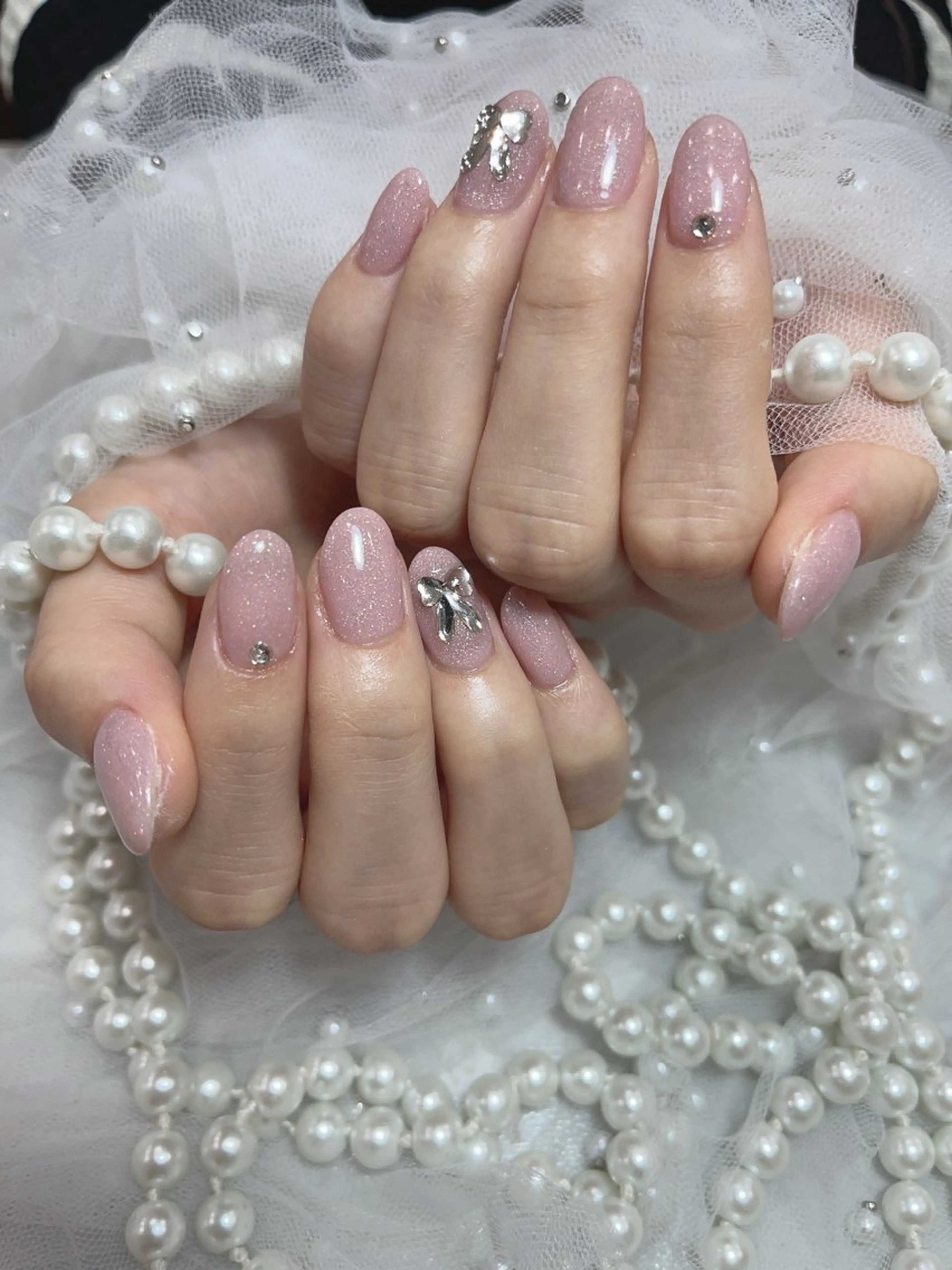 ネイル アートネイル フラッシュネイル フレンチネイル ガラスフレンチ グラデーション M2beauty Renaのネイルデザイン