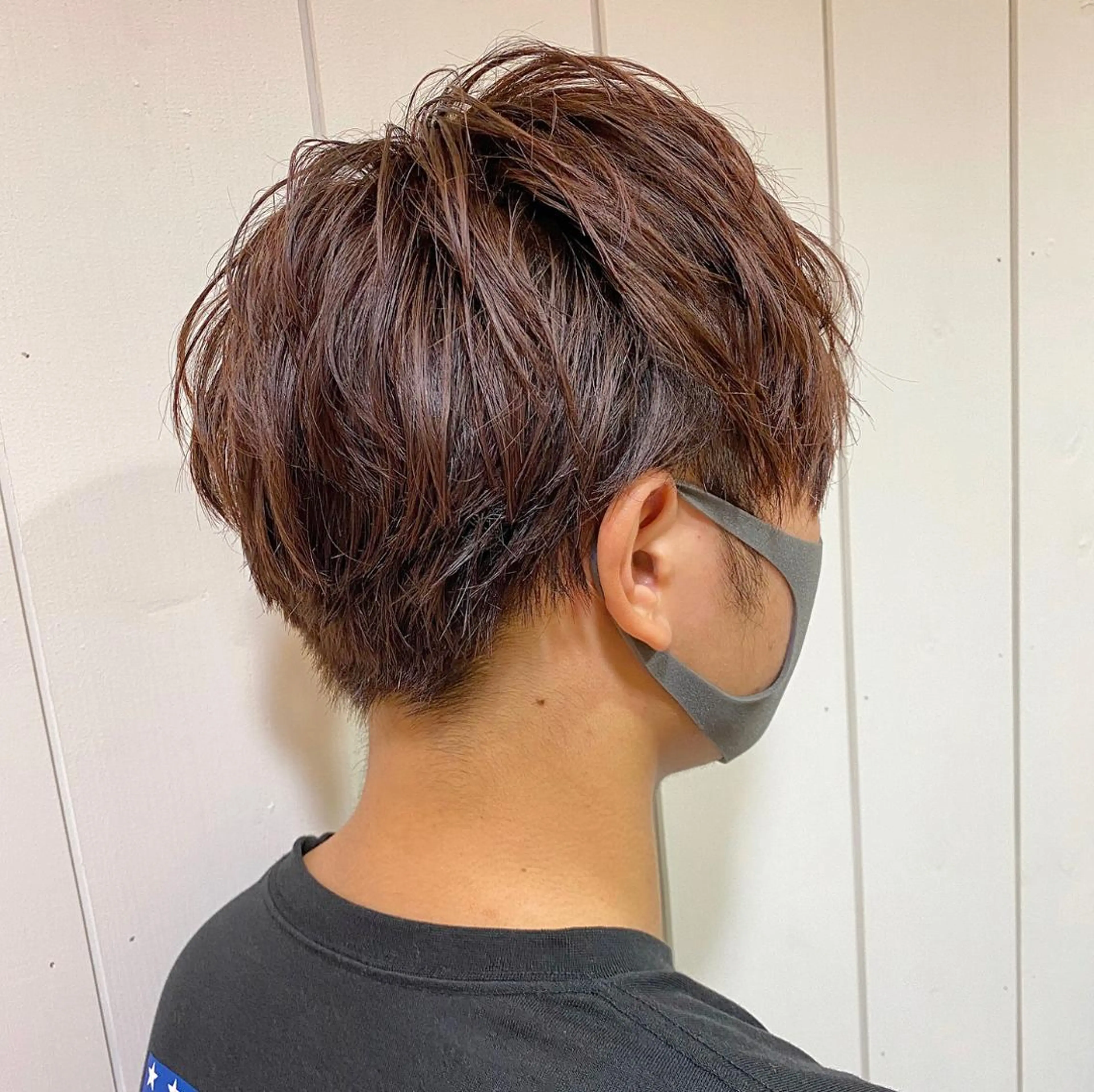 ショート カラー メンズ 黒髪 レッドカラー 🫧顔周りカット 🫧樫村優香のヘアスタイル