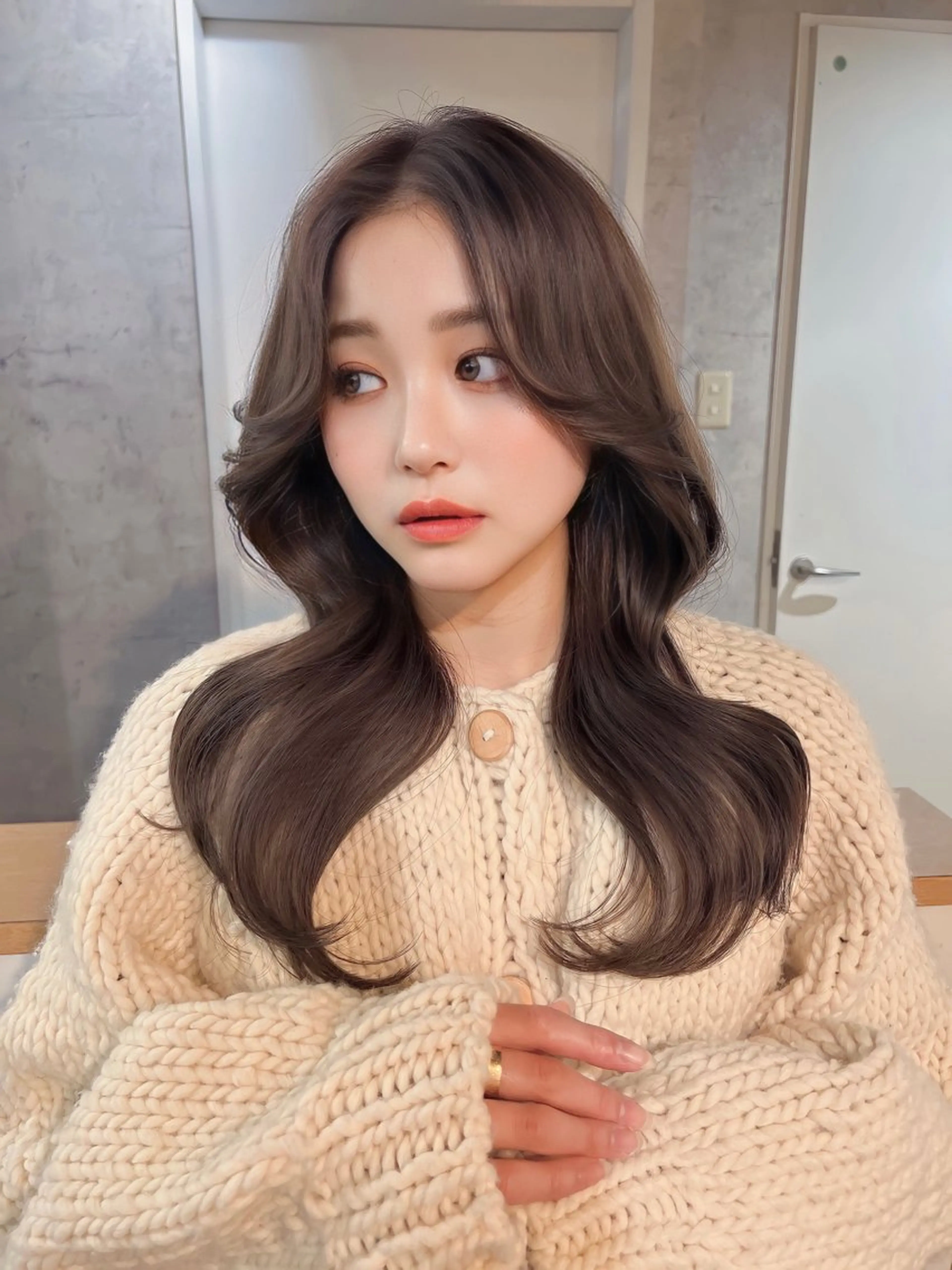 ロング カラー ヘアアレンジ カット ヘアカラー トリートメント ヘッドスパ ヘアセット 韓国レイヤー/ 顔周り💕田中将吾のヘアスタイル