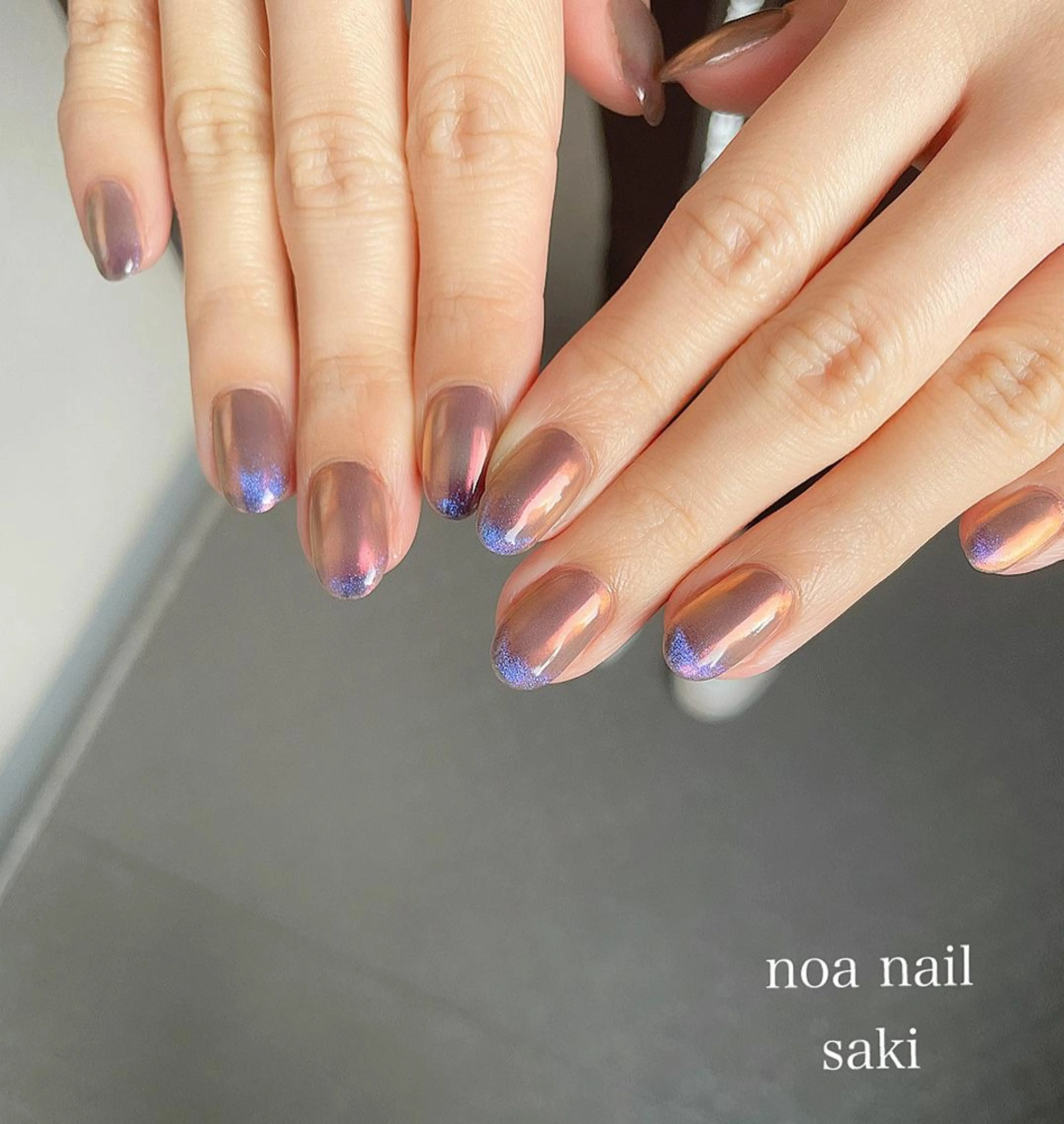 ネイル アートネイル オーロラネイル カジュアル ジェルネイル 氷ネイル・うるうるネイル nailsalon noa所属・nailsalon noaのネイルデザイン