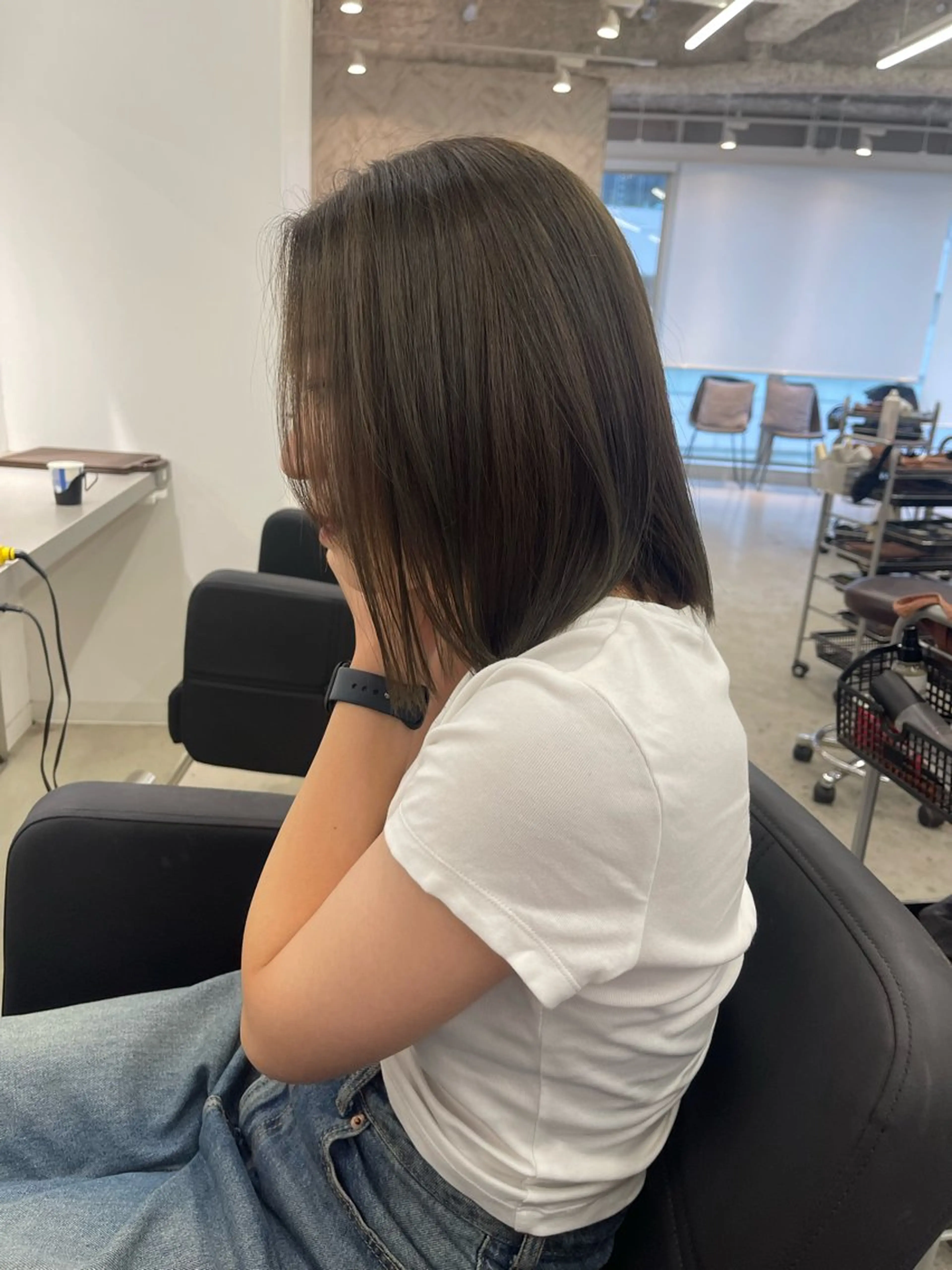 セミロング カラー ヘアカラー トリートメント 店長　MANAMI ／ブリーチ／骨格ボブのヘアスタイル