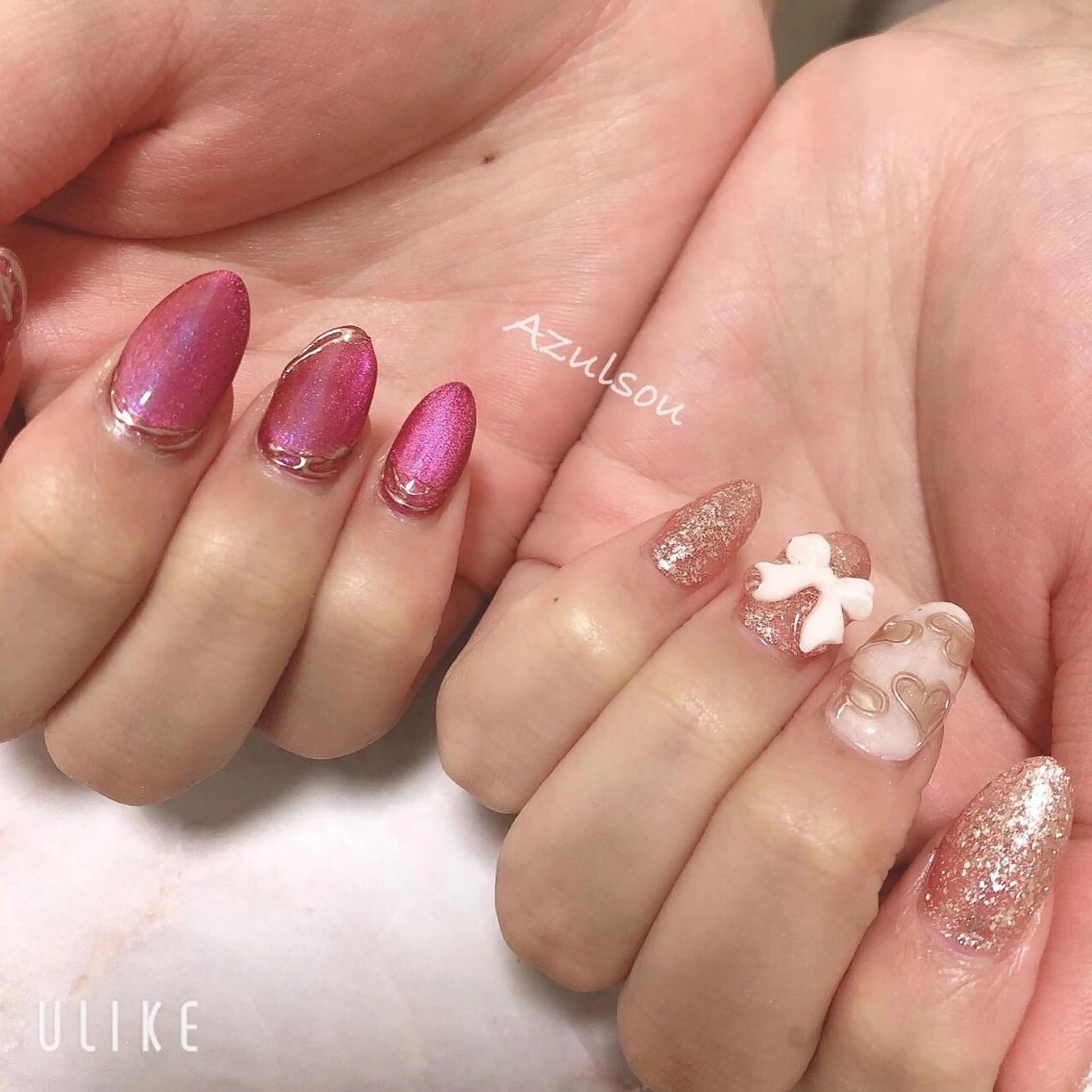 ネイル アートネイル ジェルネイル 韓国ネイル マグネットネイル ミラーネイル Azulsou 廣川愛のネイルデザイン