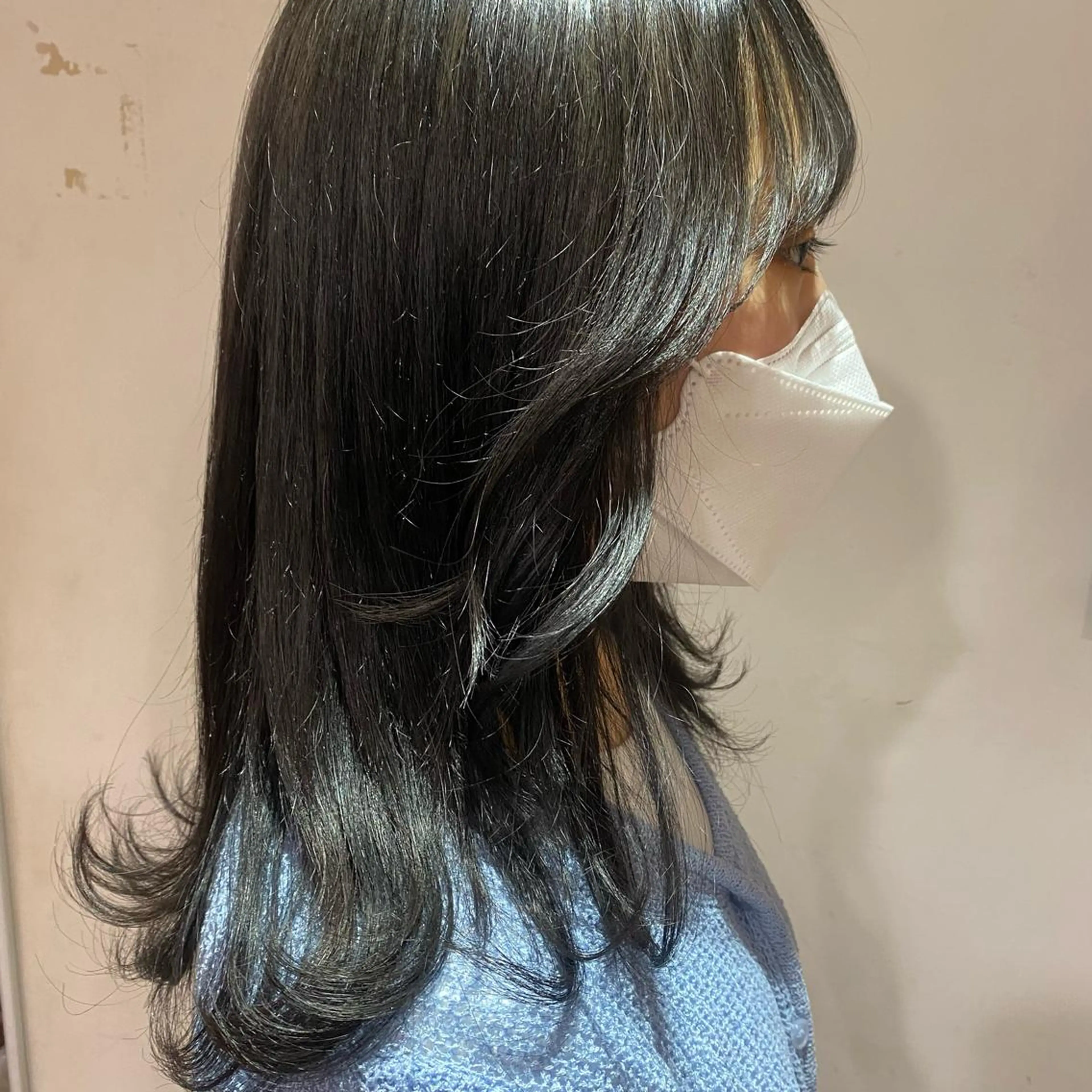 ミディアム カラー 黒髪 韓国風ヘア オルチャンヘア 💚 nao💚のヘアスタイル