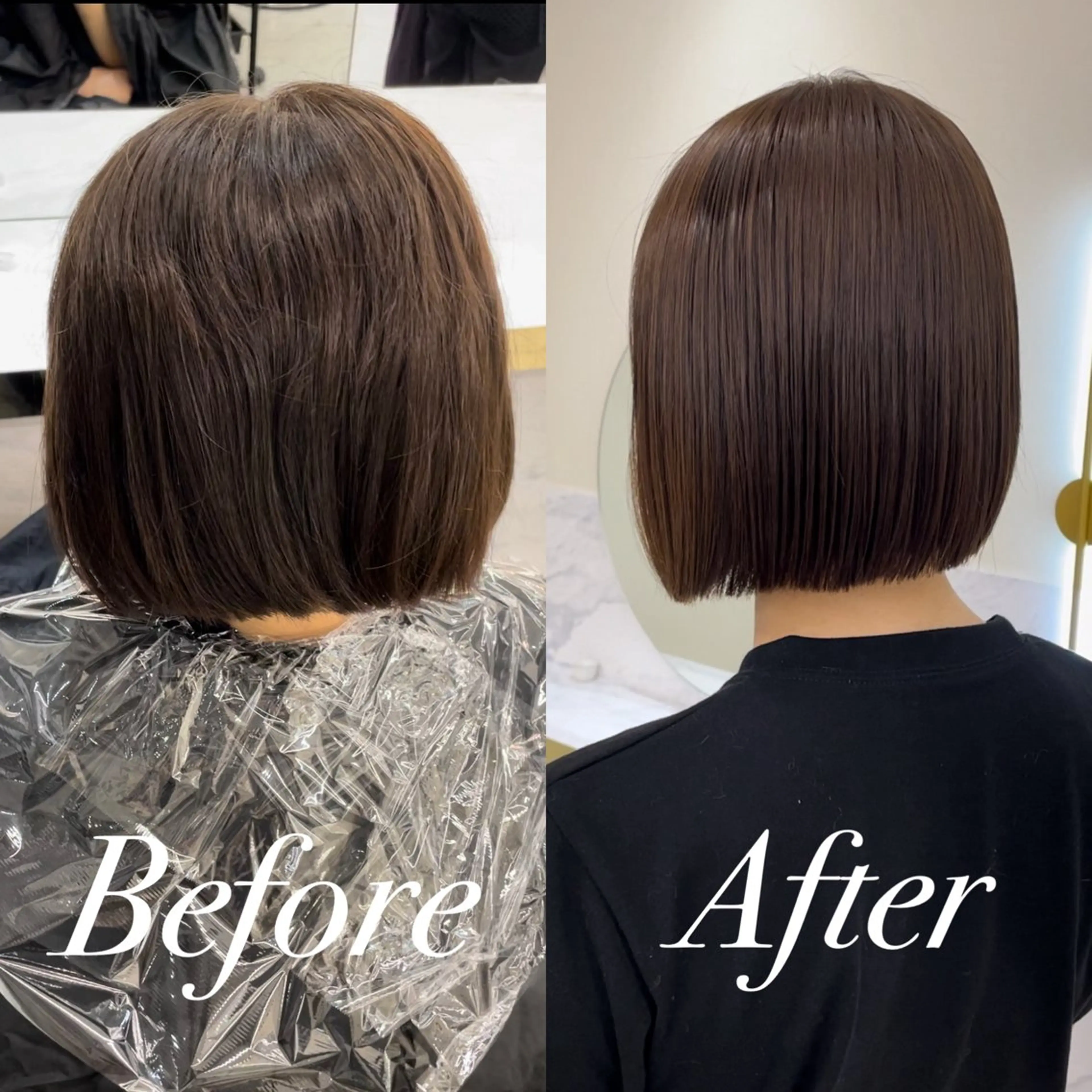 ミディアム カラー ヘアアレンジ 髪質改善 縮毛矯正 酸性ストレート カット ヘアカラー 縮毛矯正 トリートメント maoブリーチ無し 似合わせカラーのヘアスタイル
