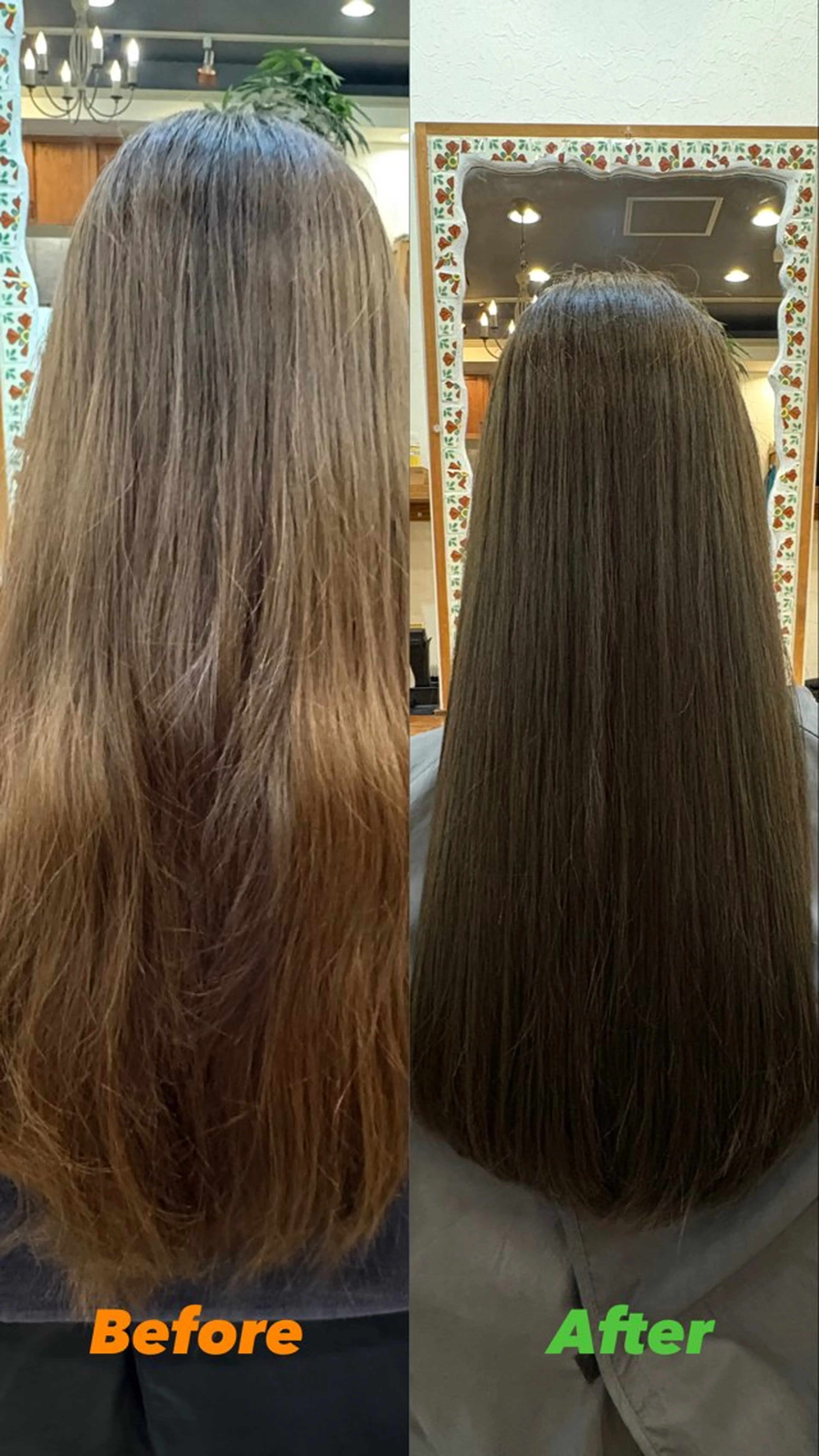 ロング カラー オリーブカラー 島田 つかさのヘアスタイル