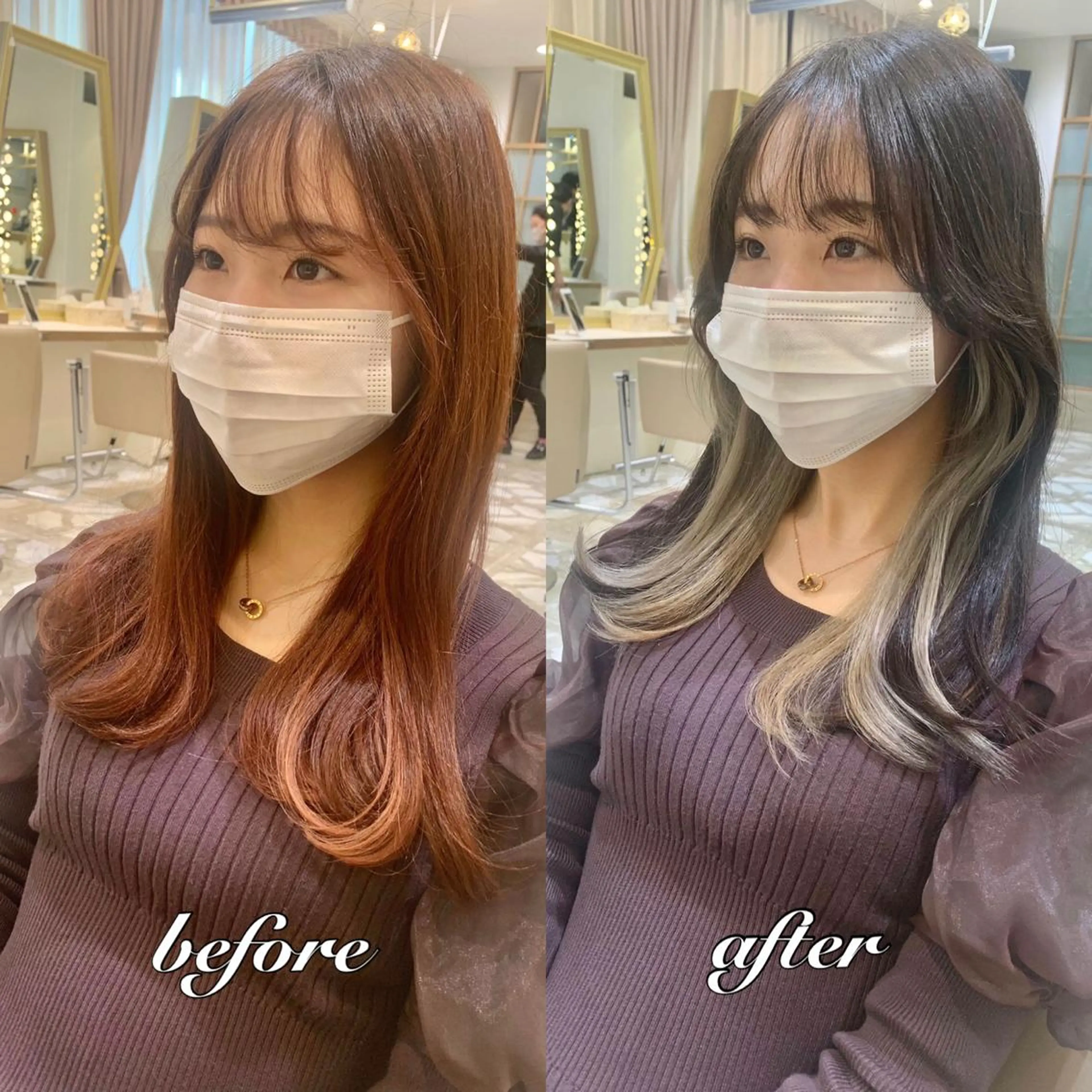 セミロング カラー パーマ ヘアアレンジ メンズ キッズ ネイル マツエク・マツパ アイブロウ 《褒められる》 透明感カラー/小嶋のヘアスタイル