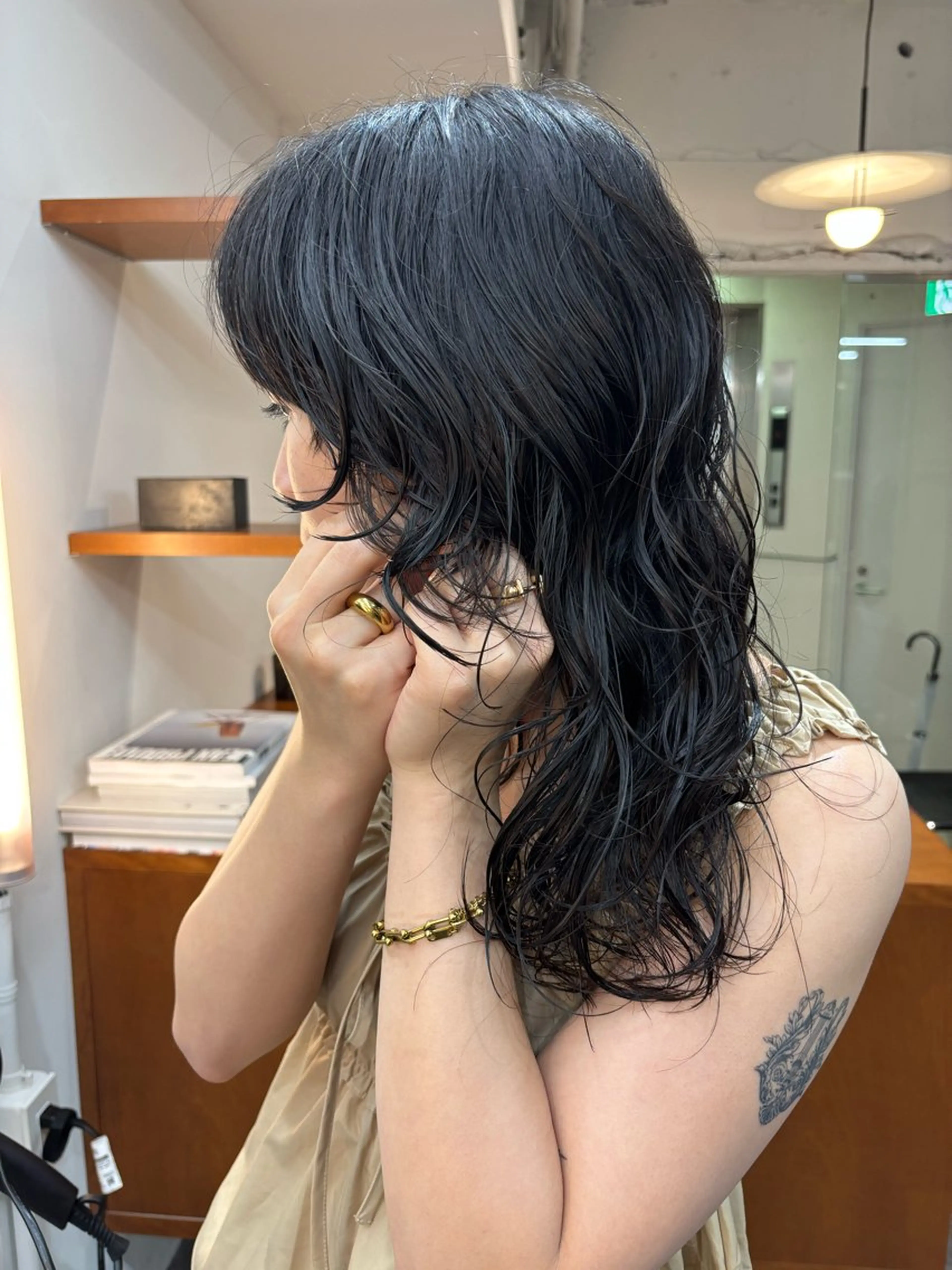 セミロング カット パーマ メンズおしゃれヘア/ 似合わせヘア/ショウのヘアスタイル