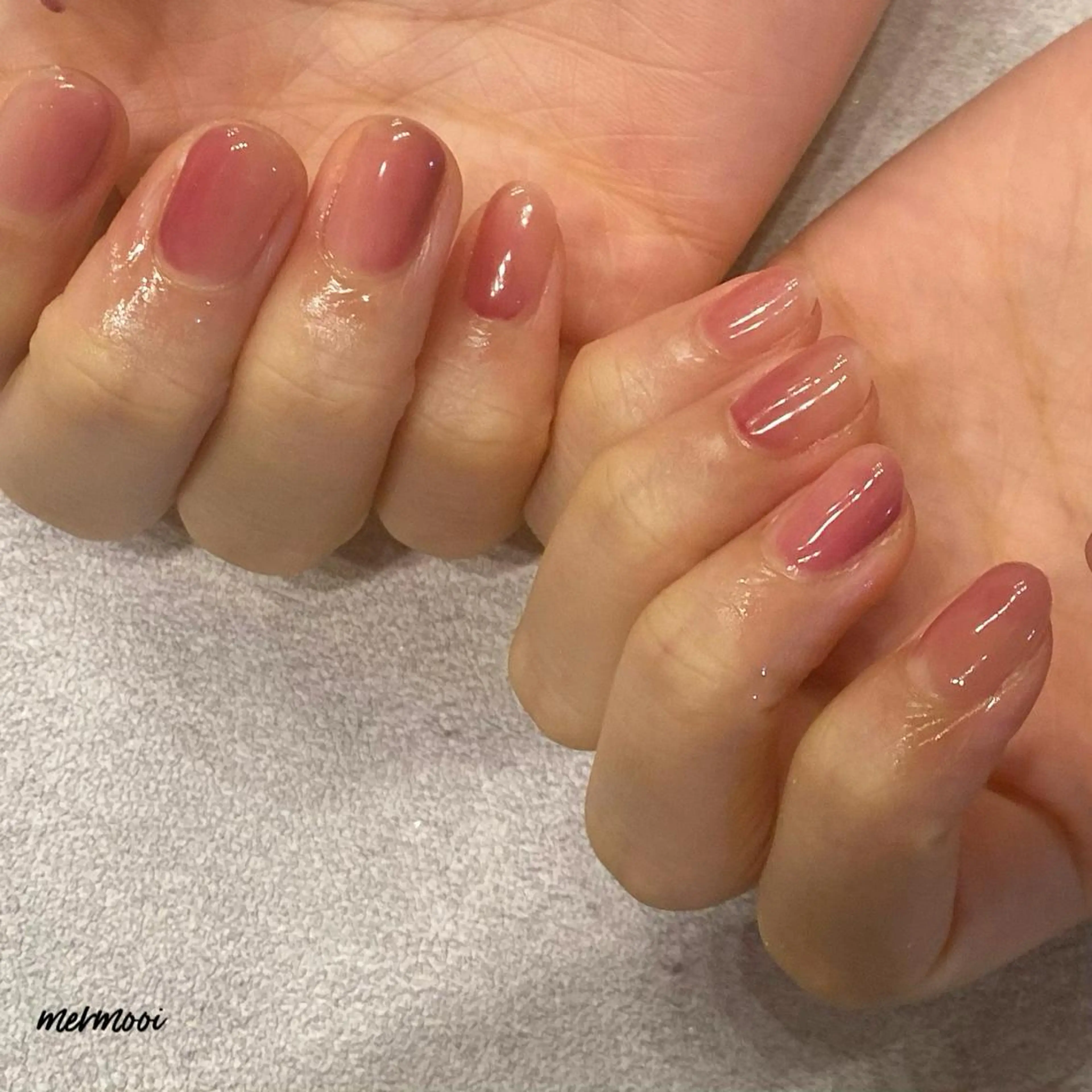 ネイル クリアネイル ジェルネイル 氷ネイル・うるうるネイル ピンク パープル ハンドネイル melu所属・melu yukikoのネイルデザイン