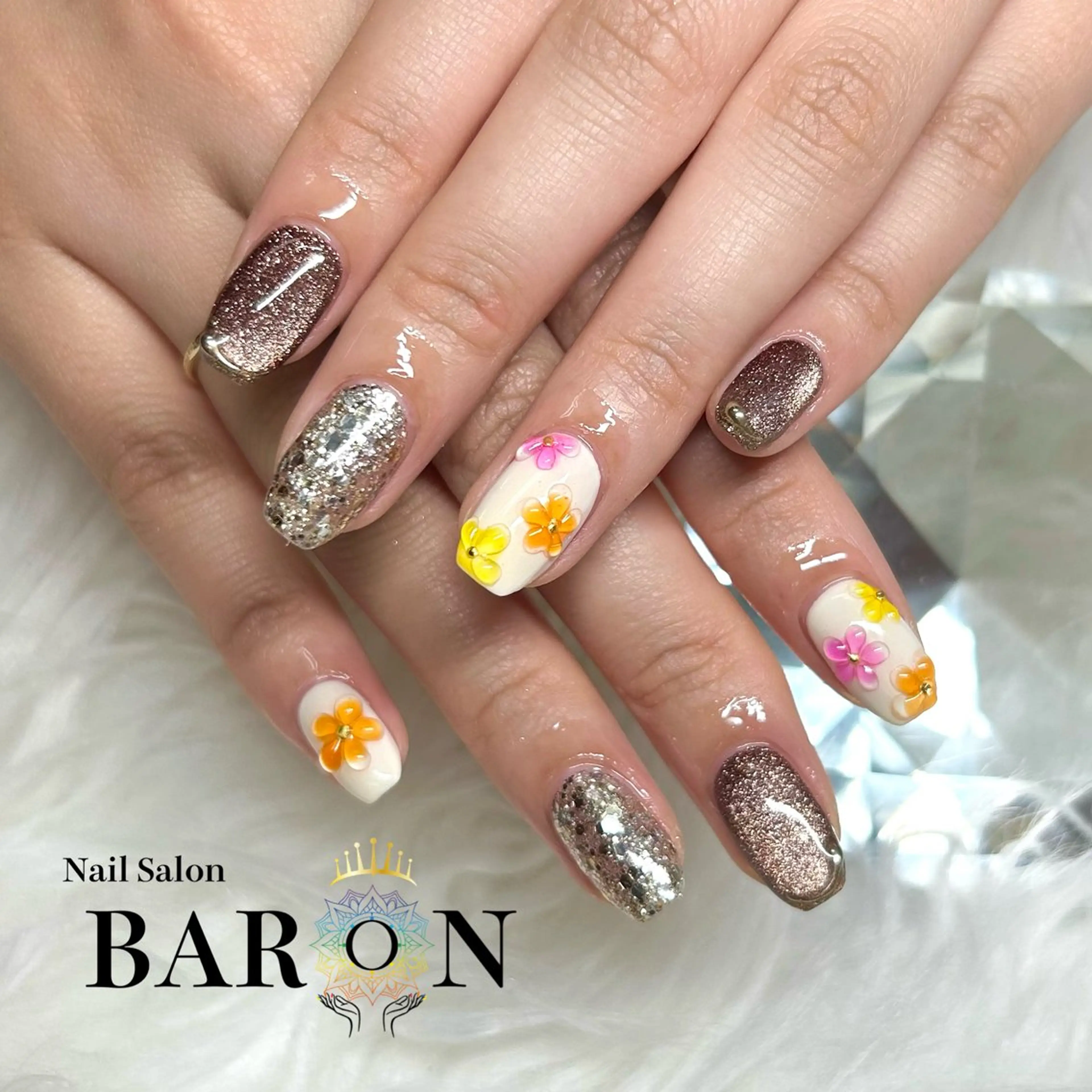 ネイル アートネイル ぷっくりネイル ♛︎BARON♛︎ SUMIRE.のネイルデザイン