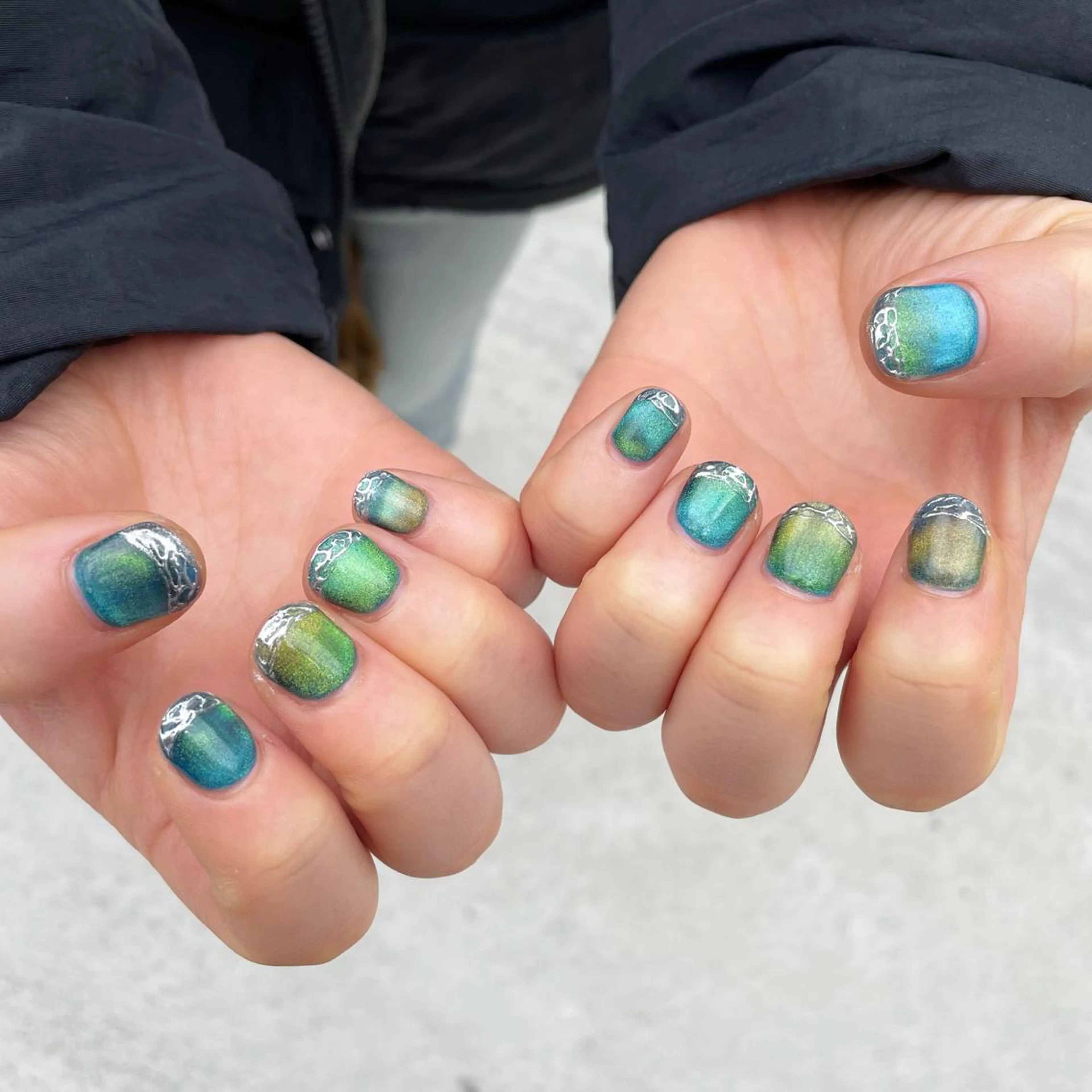 ネイル マグネットネイル ハンドネイル Sea  nail by emaのネイルデザイン