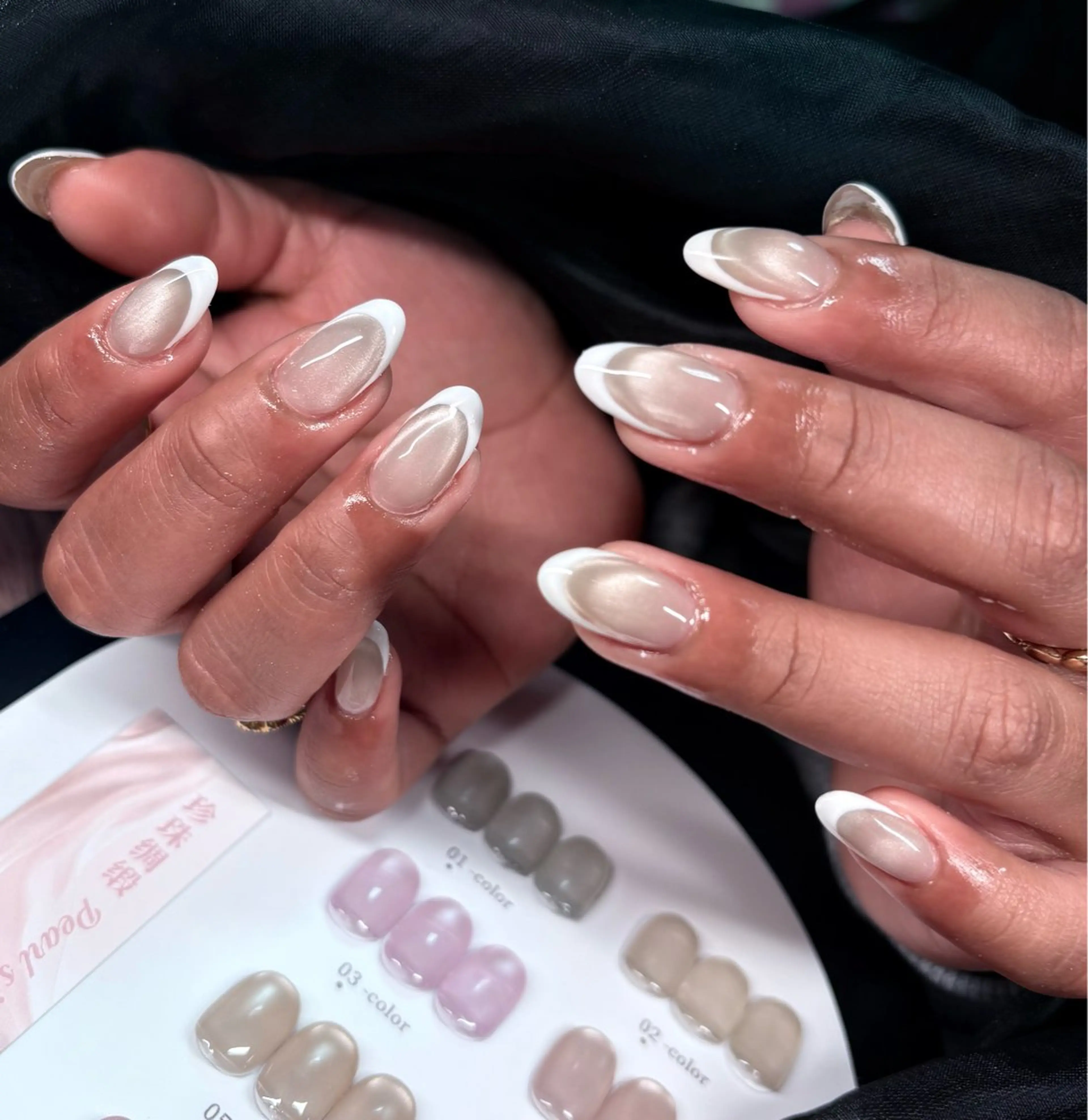 ネイル フレンチネイル マグネットネイル マグネットフレンチ HandSnail自宅サロン所属・HandSnail 座間自宅ネイルサロンのネイルデザイン