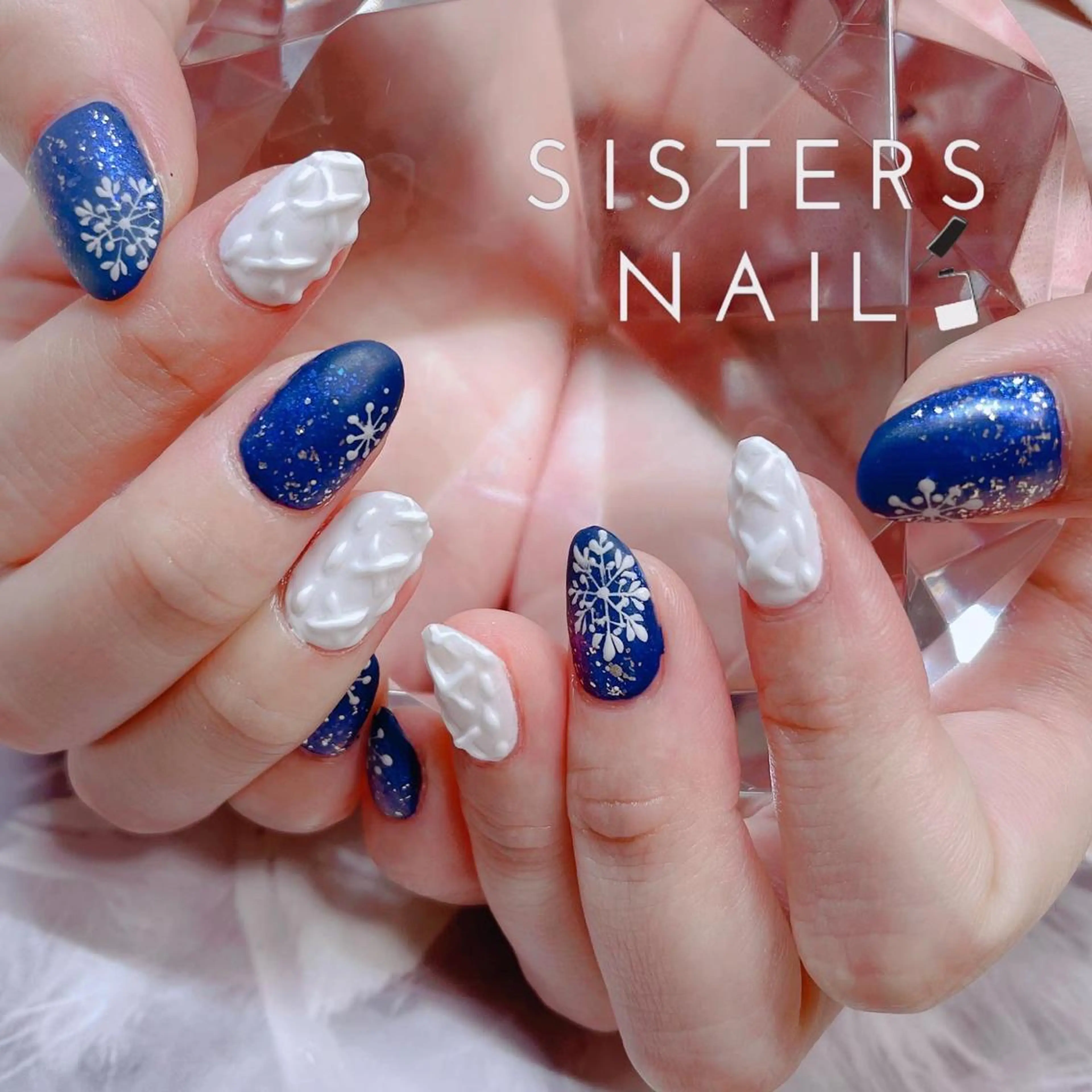 ネイル アートネイル キラキラネイル マットネイル 冬ネイル sisters nail.fのネイルデザイン