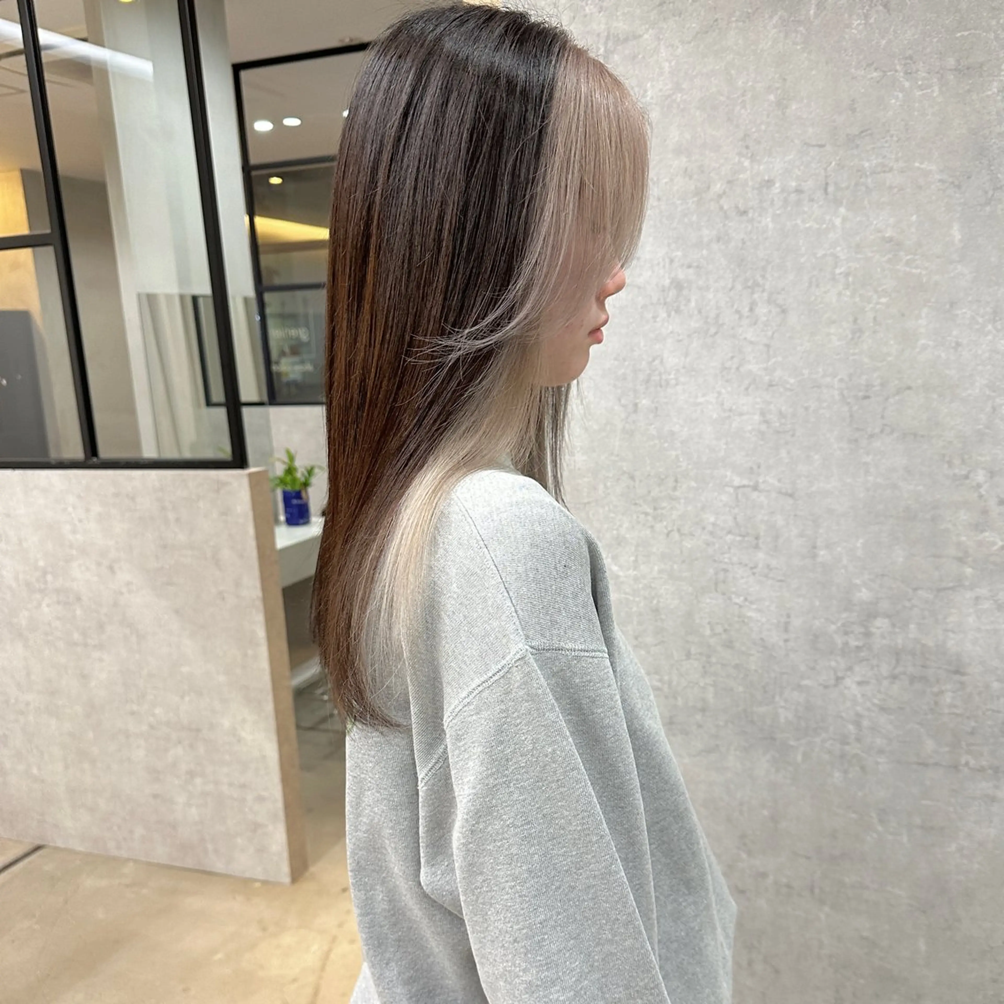 𐒨さりげなくお洒落に👒💚𐒧インナーカラー/イヤリングカラーの写真