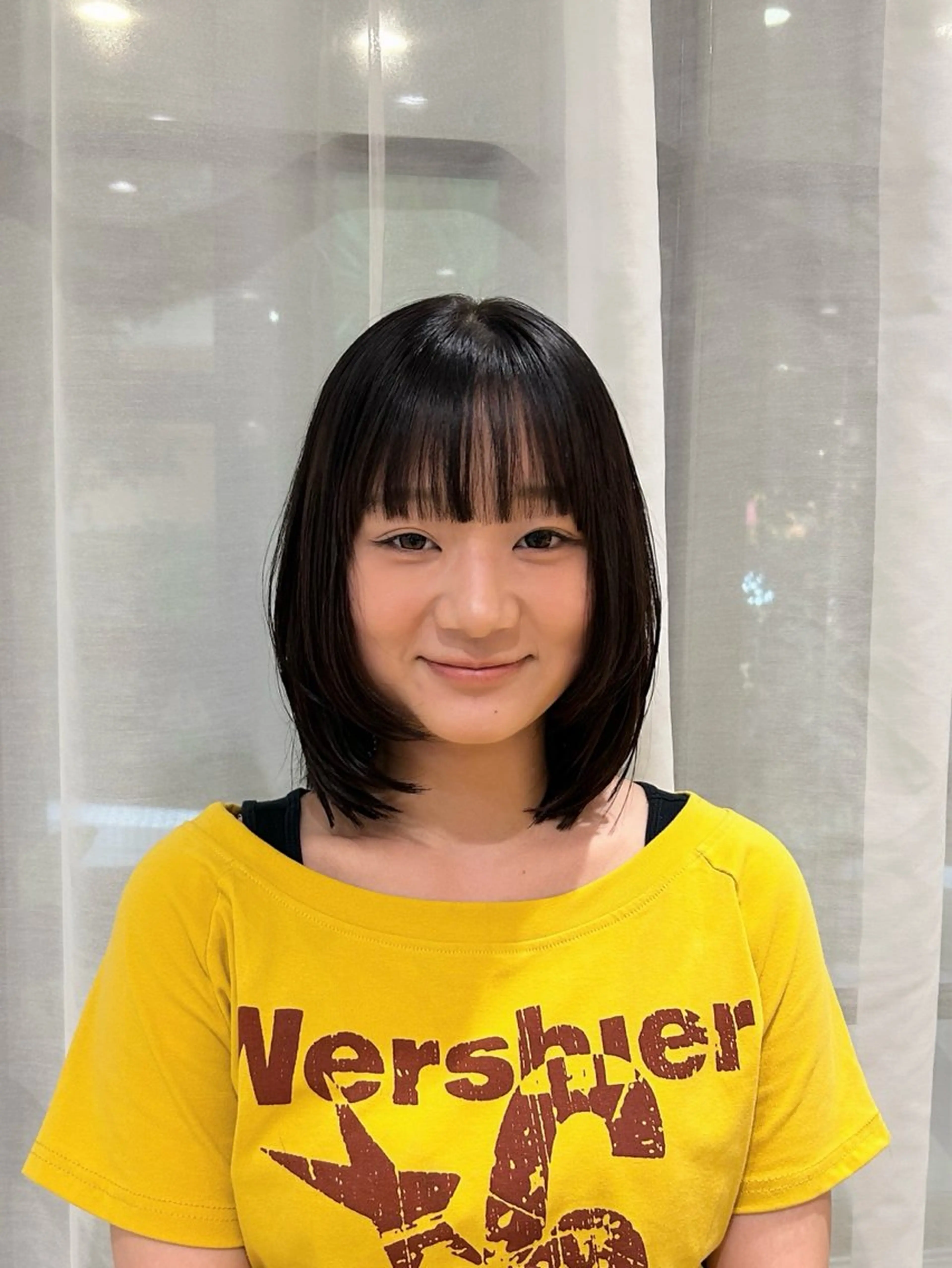 ミディアム 顔まわりレイヤー 顔周りカット 韓国風ヘア レイヤーカット カット Lumier de mashu所属・nana/ボブ/ レイヤー/メンズのヘアスタイル