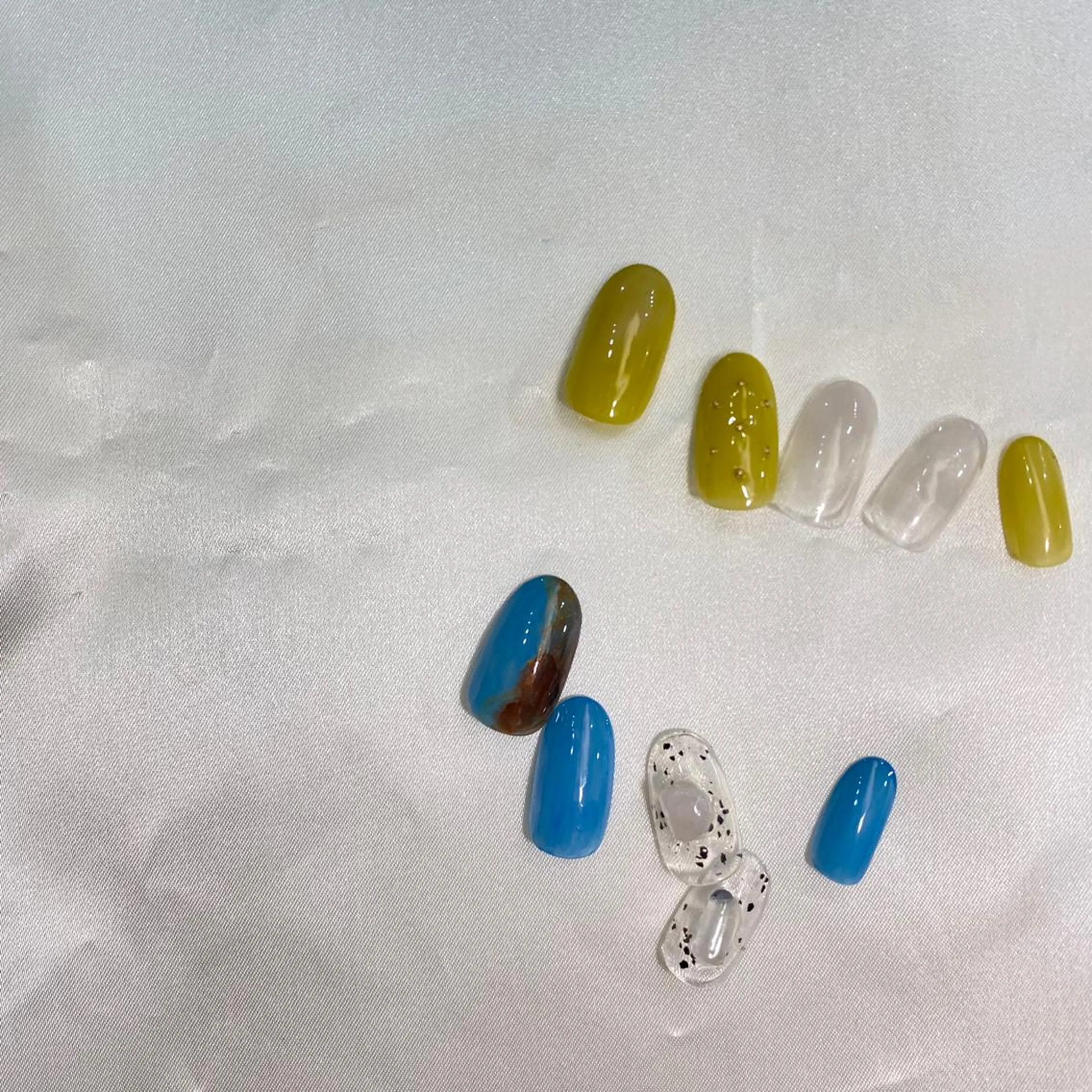 ネイル グリーン 春ネイル 黄色 loulou   _nail所属・葛西 知佳のネイルデザイン