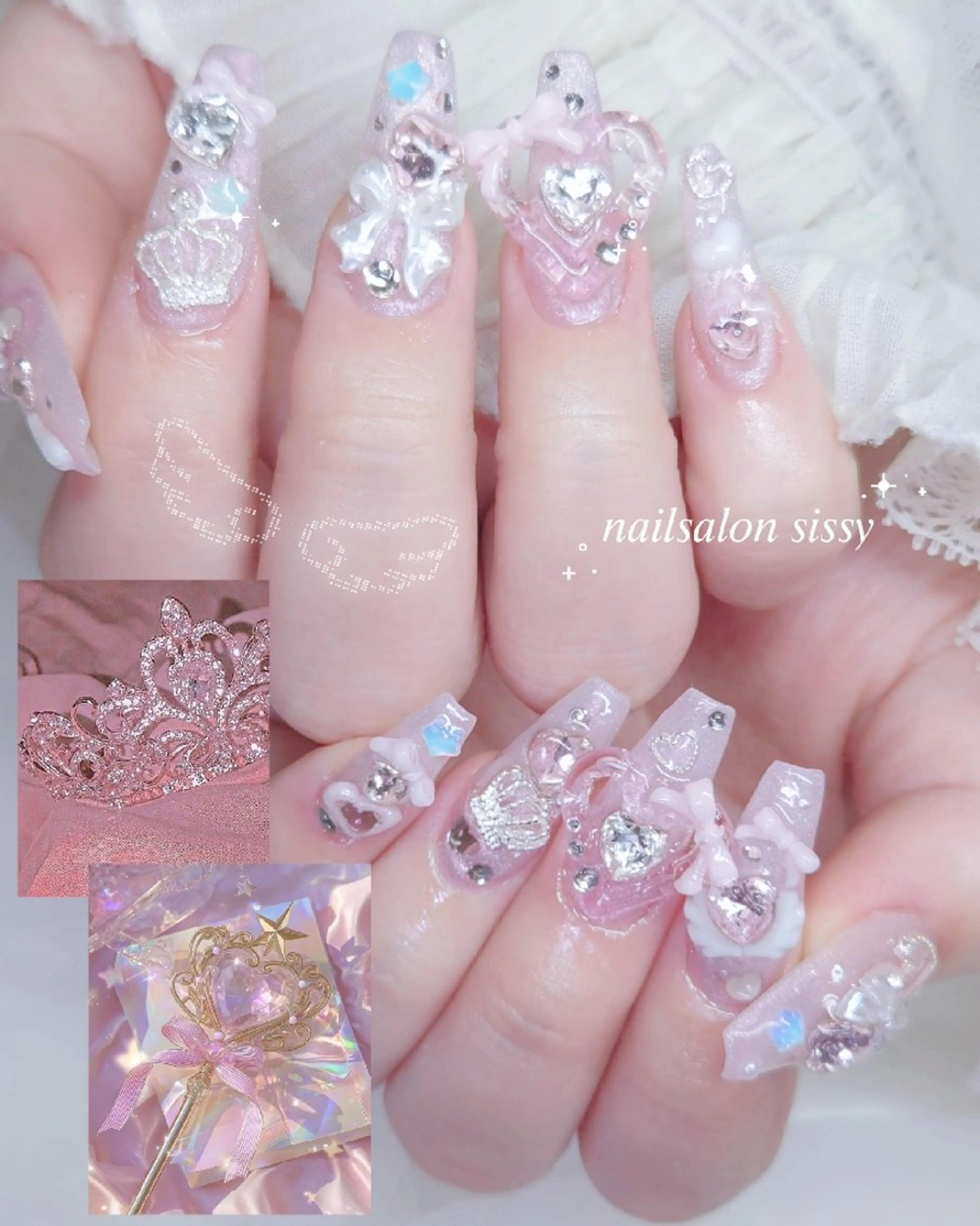 ネイル キラキラネイル 春ネイル ハンドネイル sissy hatsuneのネイルデザイン