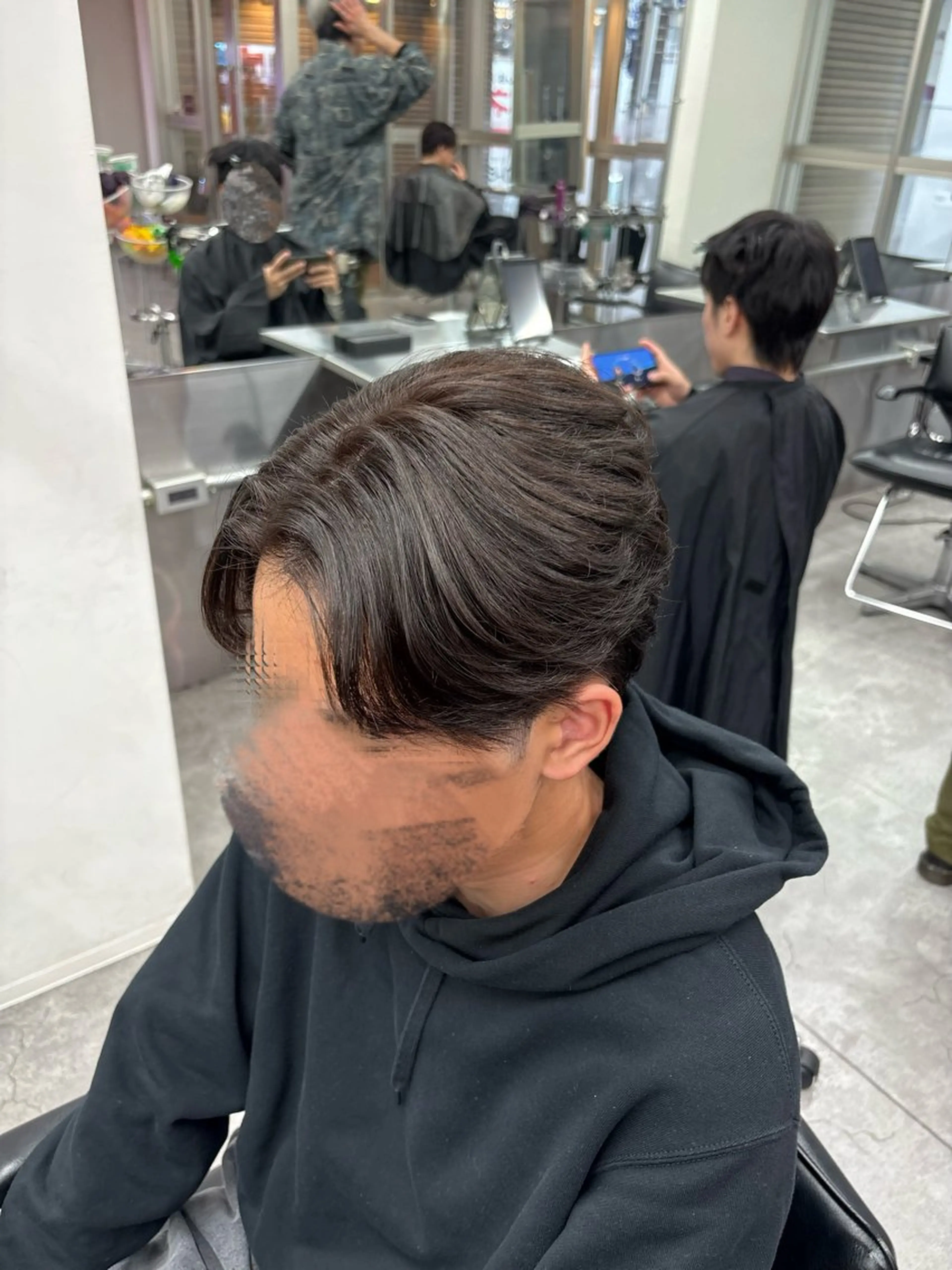 ミディアム カラー パーマ メンズ カット ヘアセット メンズパーマ特化 🔥韓国ヘア職人🔥のヘアスタイル