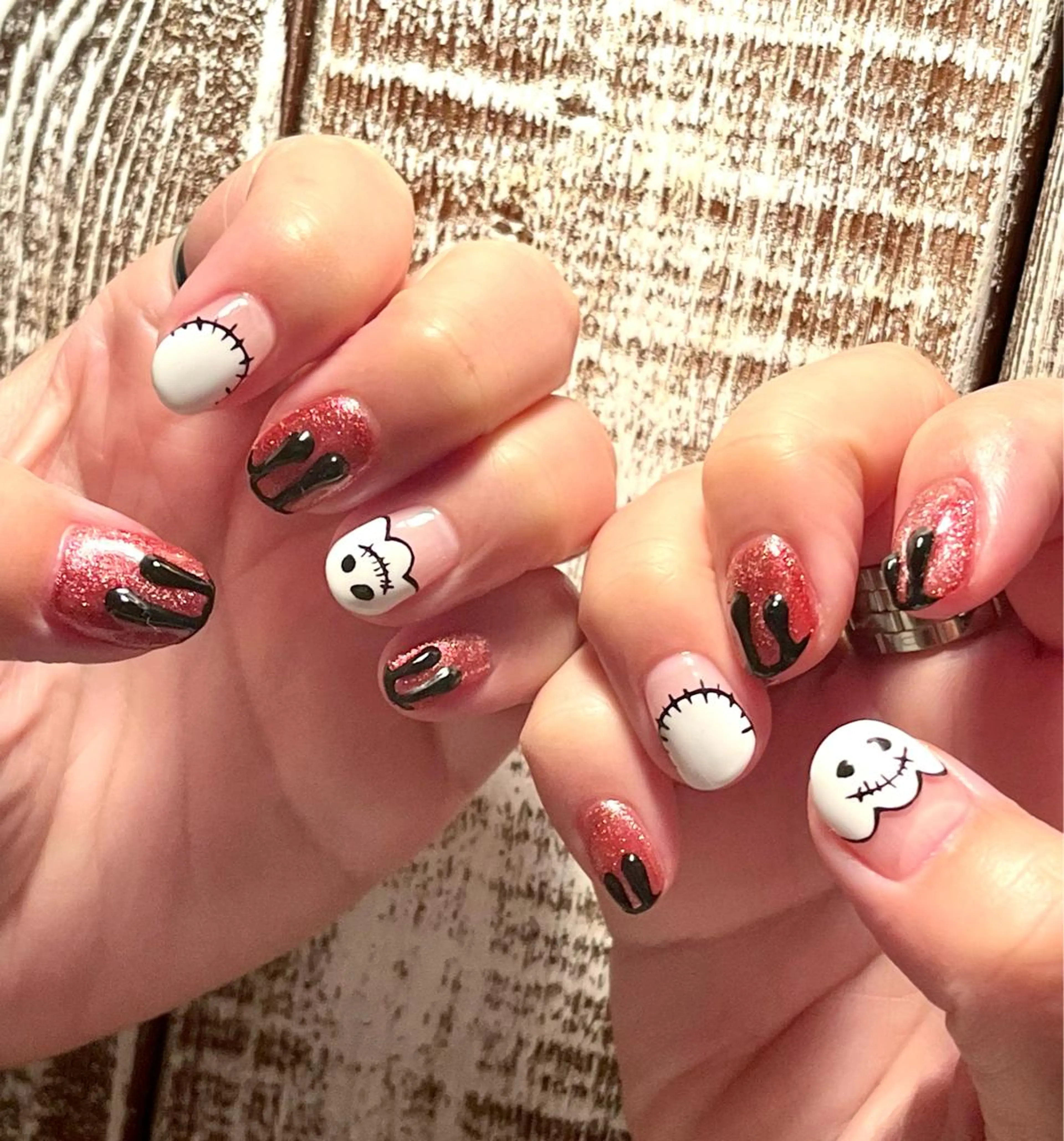 ネイル ハロウィン マグネットネイル ハンドネイル フットネイル para ☀︎ sol by BECK所属・Para Sol nail　Maoのネイルデザイン