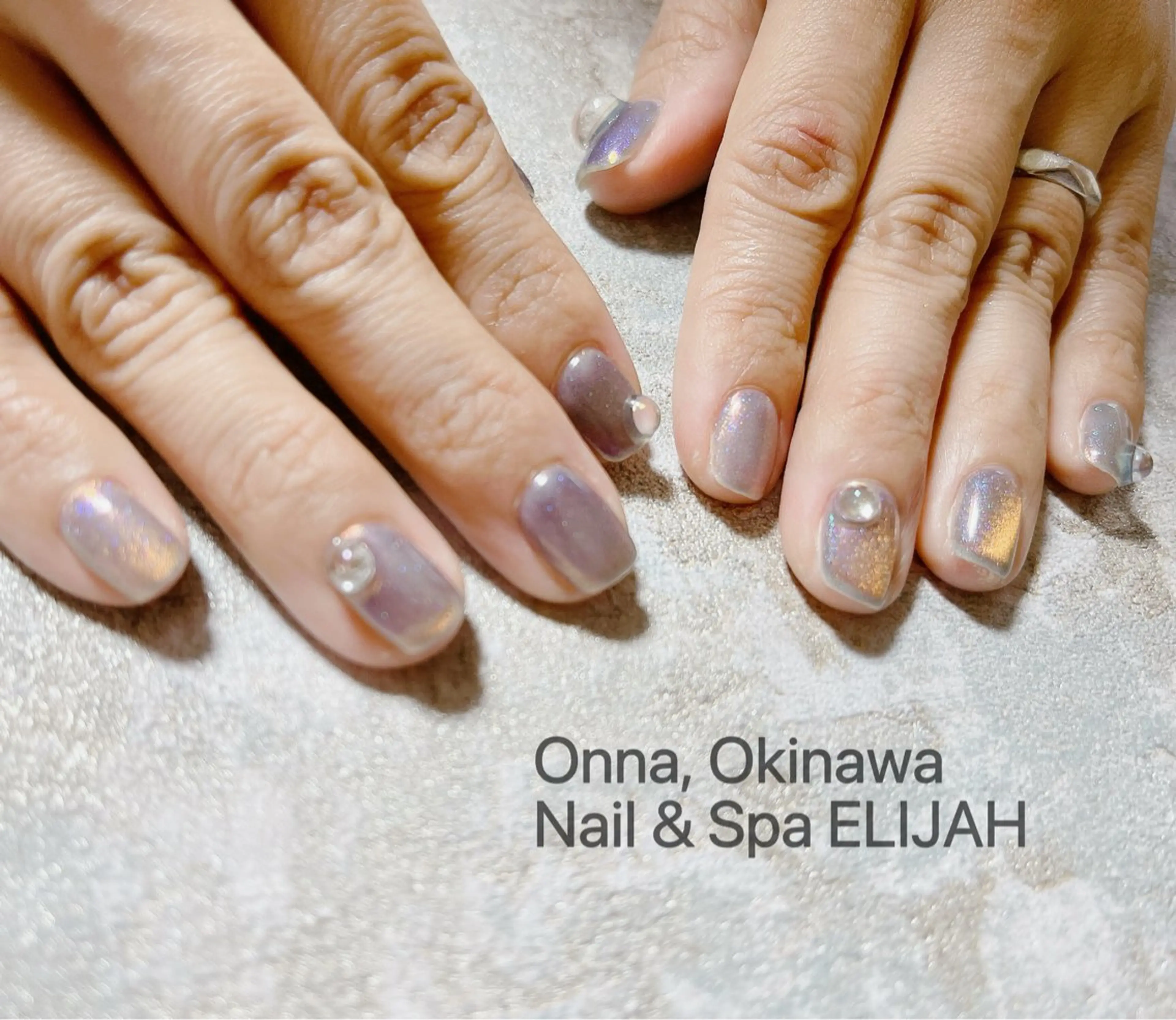 ネイル ハンドネイル ダンラップ新里 友簣乃のネイルデザイン