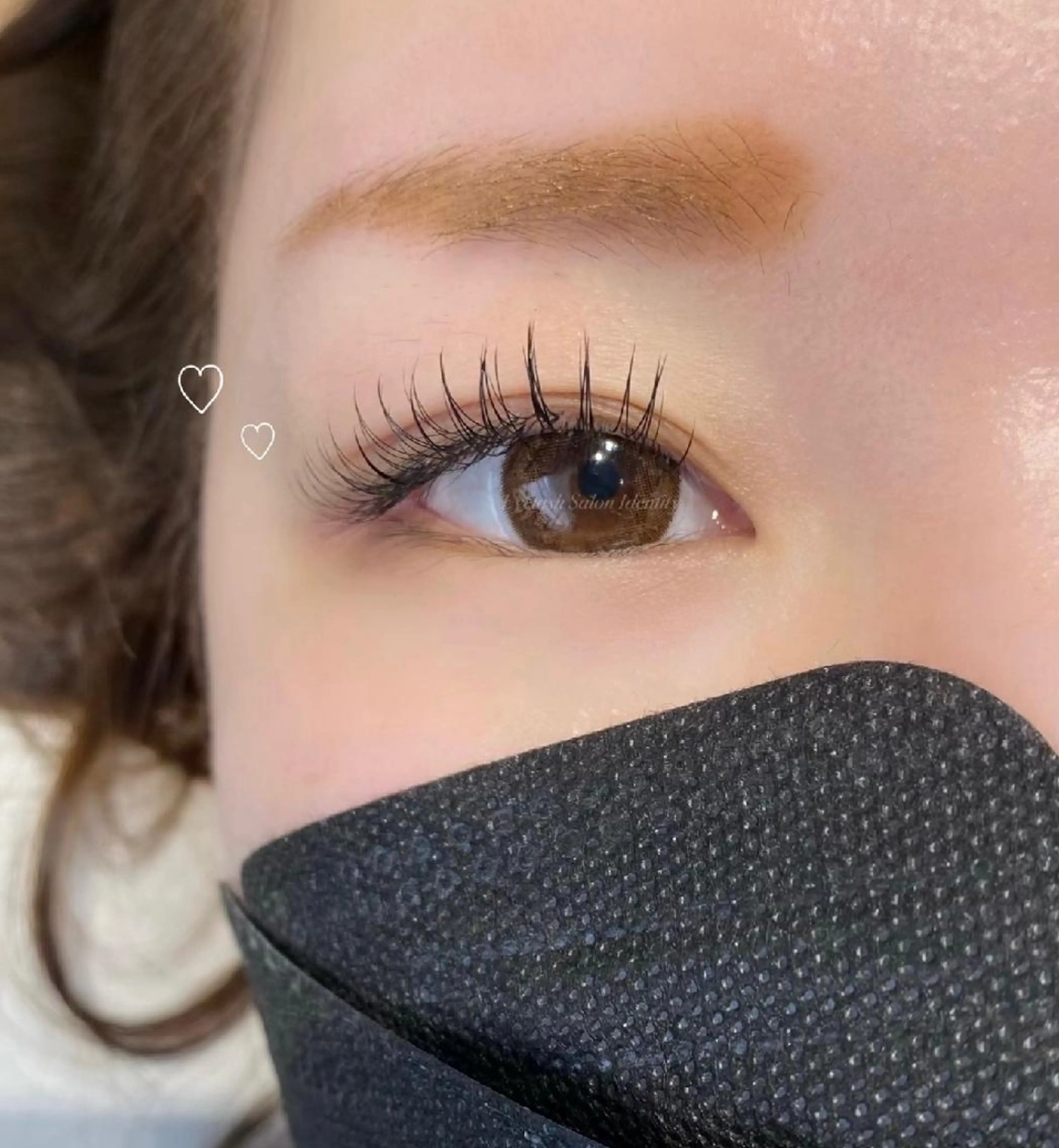 ご新規様限定OPEN記念価格【オフ・コーティング込み】フラットラッシュ120本　+500円でブラウン変更可能の写真